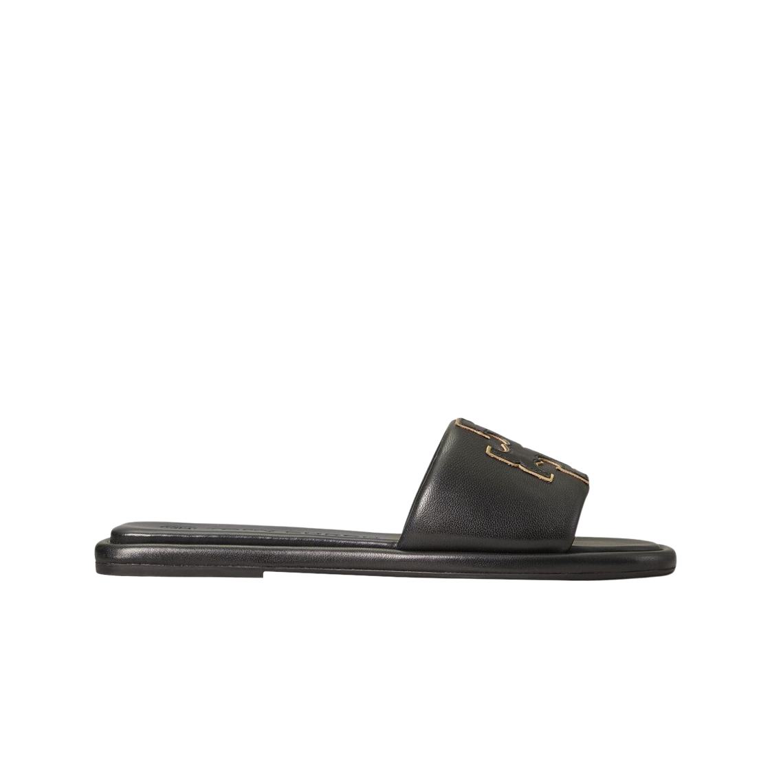 79985-013 (W) Tory Burch Double T Sport Slide Perfect Black Gold