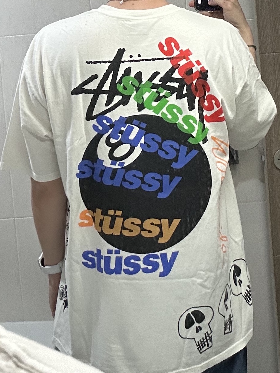 Stussy Test Strike Pigment Dyed T-Shirt Natural 착용 스타일