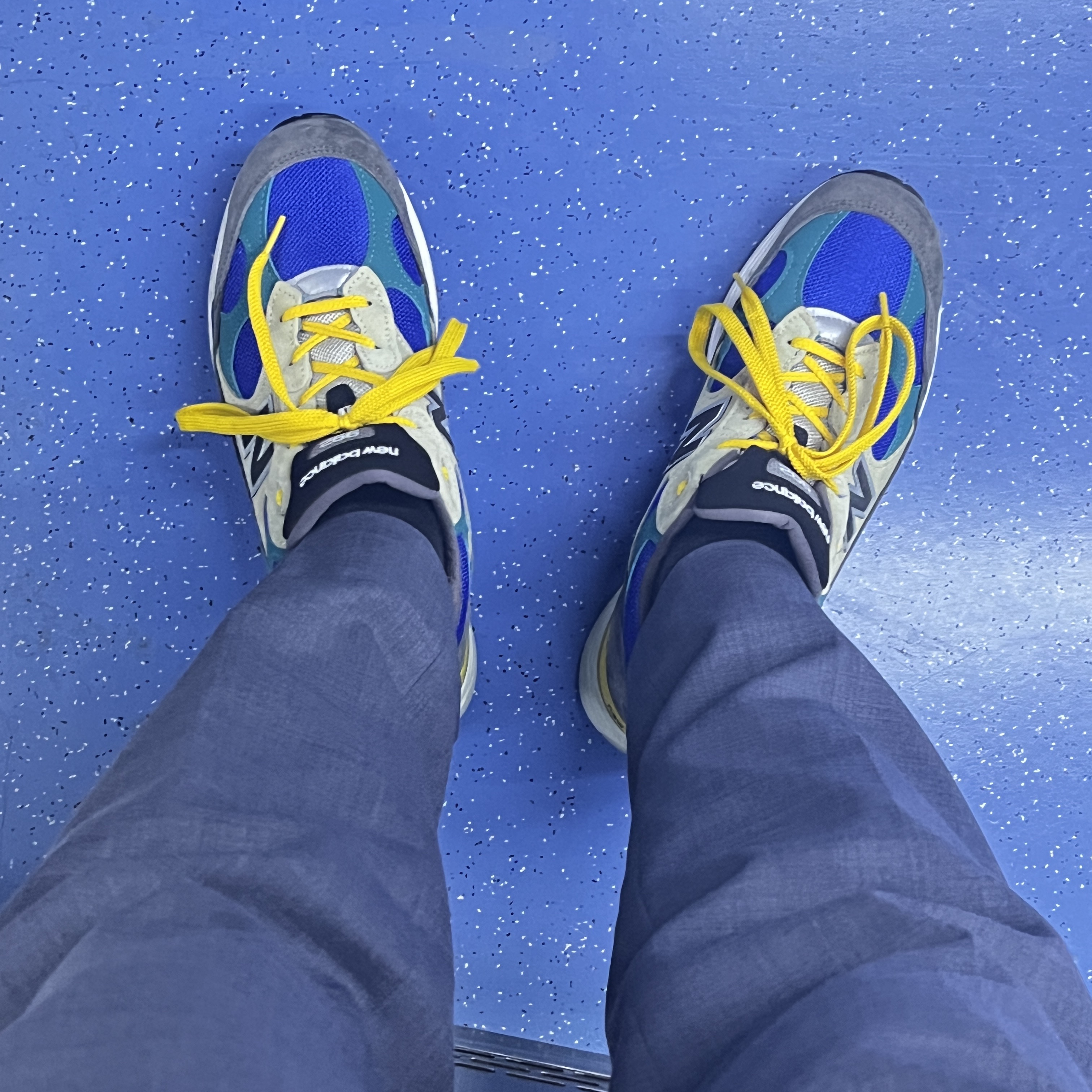 New Balance x Billy's 992 Made in USA Grey Blue Teal 착용 스타일