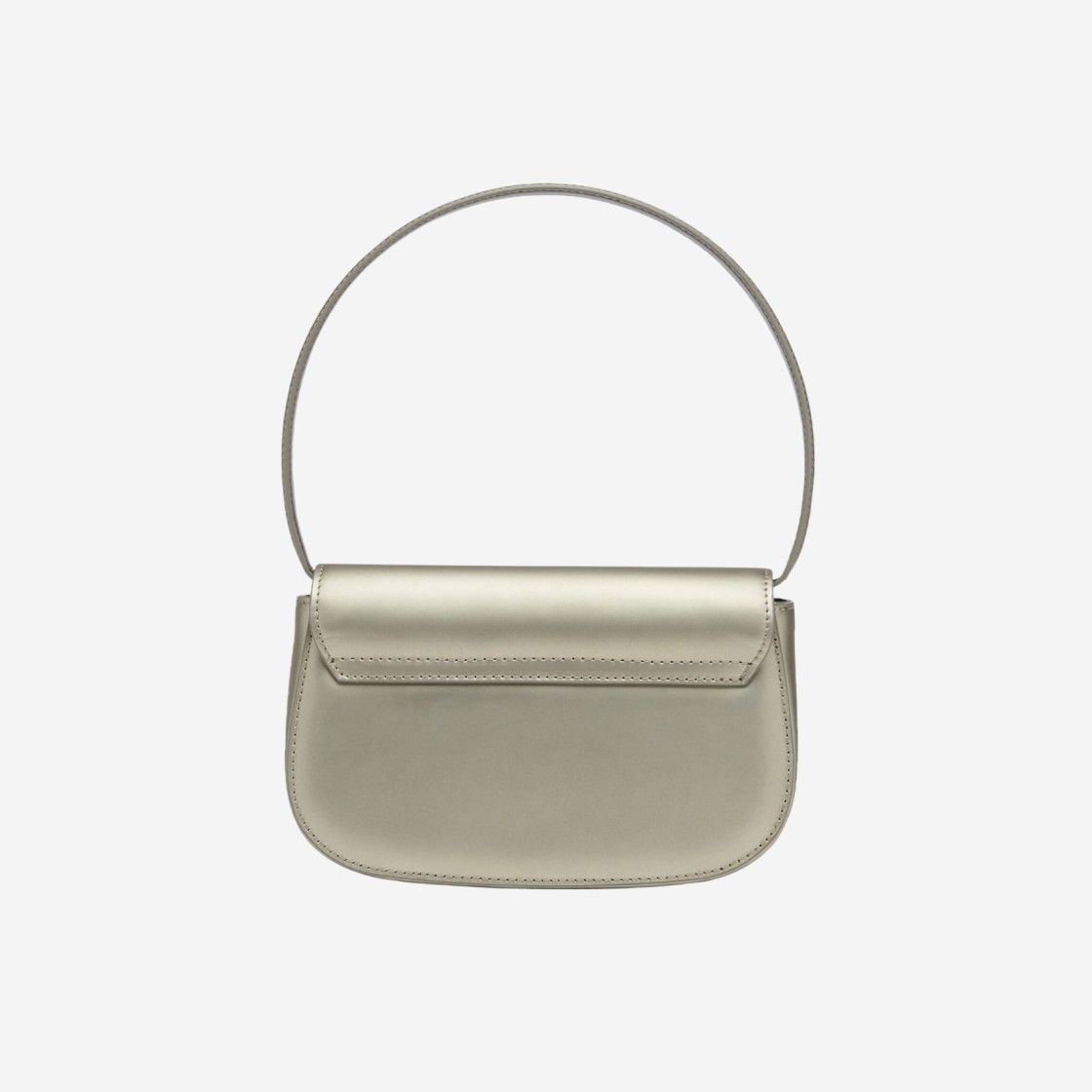 Diesel 1DR Shoulder Bag in metallic leather Grey 상세 이미지 2