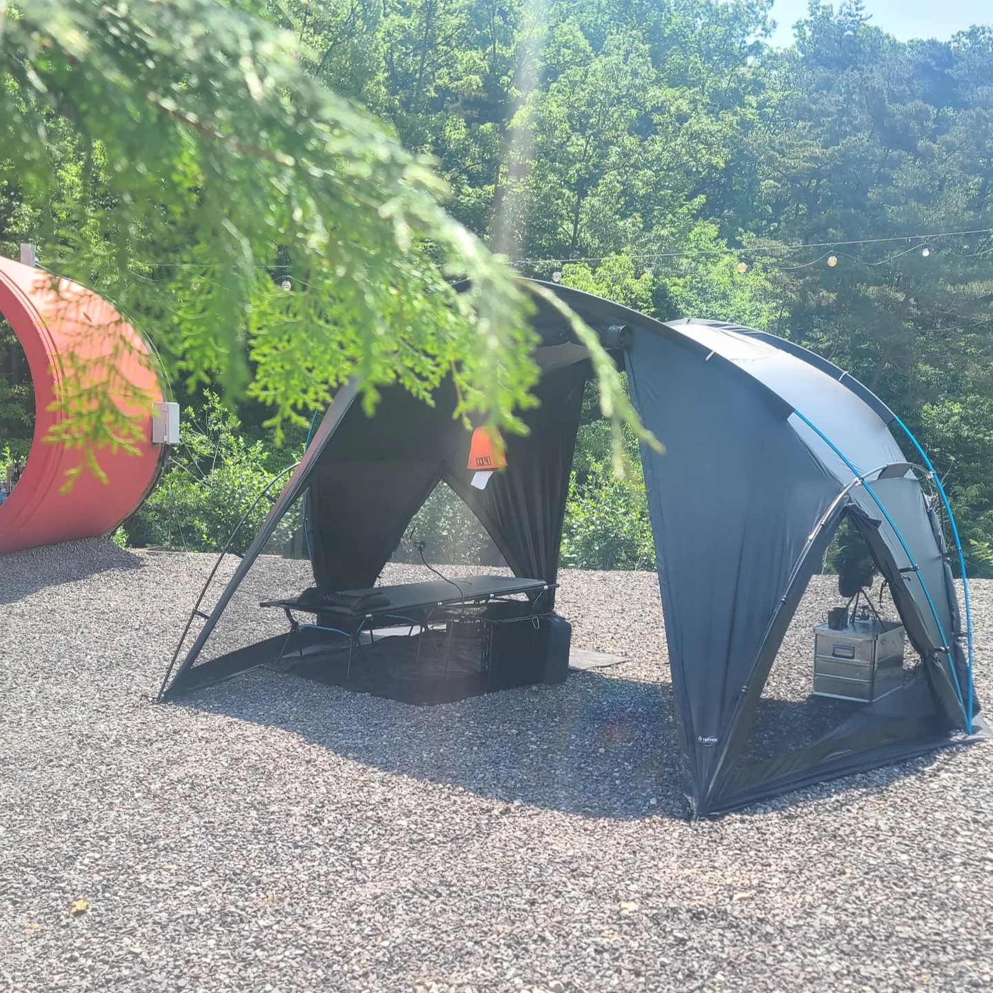 Helinox V-Tarp 4.0 Black, Snow Peak Titanium Single Mug 220 착용 스타일