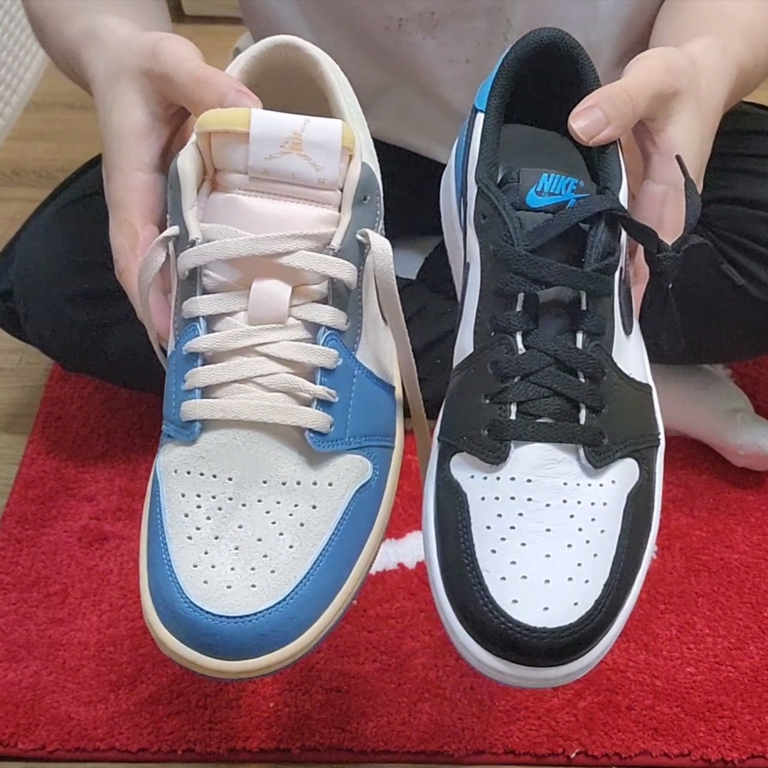 Jordan 1 Retro Low OG Black and Dark Powder Blue, Jordan 1 Low SE Tokyo 96 착용 스타일 - 2