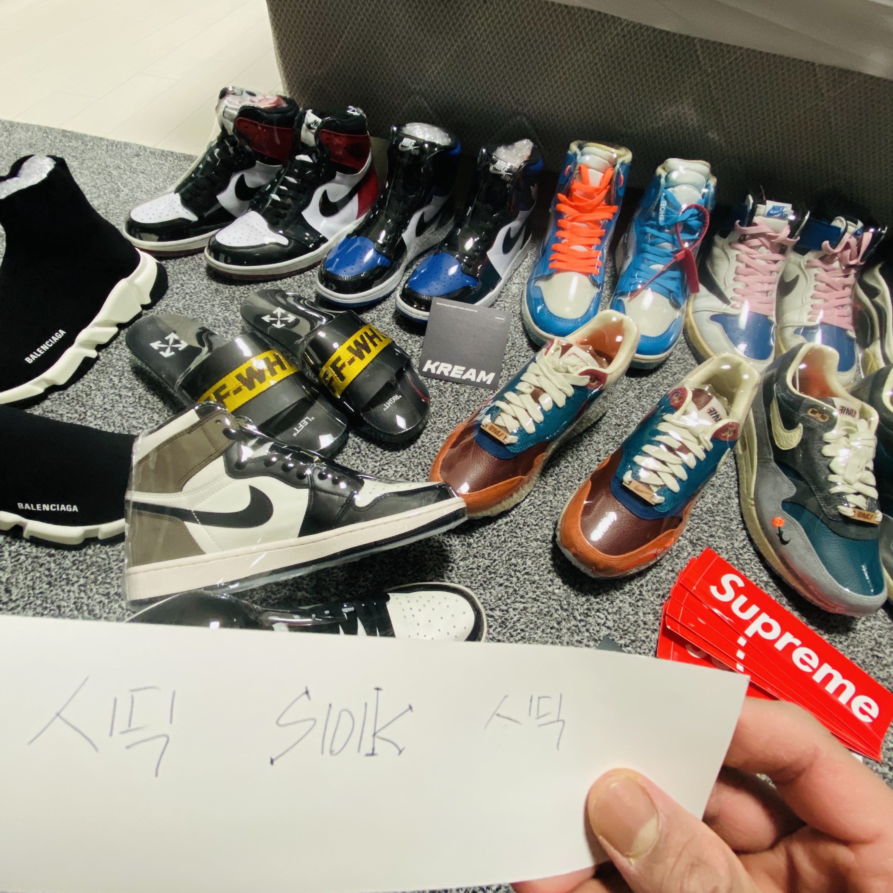 Jordan 1 x Off-White Retro High University Blue, Jordan 1 Retro High OG Black Mocha 착용 스타일