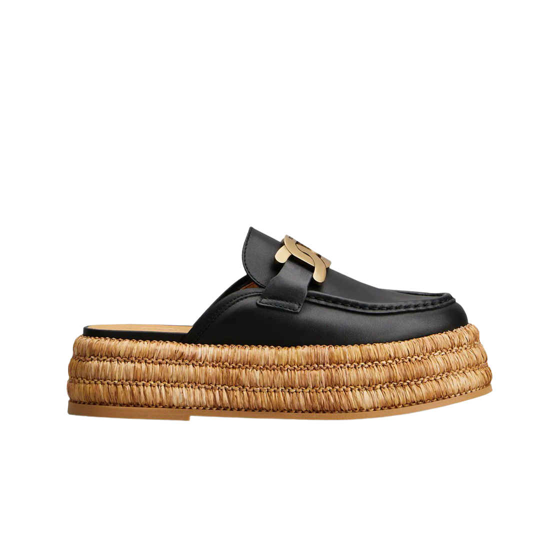 (W) 토즈 케이트 플랫폼 뮬 레더 블랙((W) Tod's Kate Platform Mules in Leather Black)