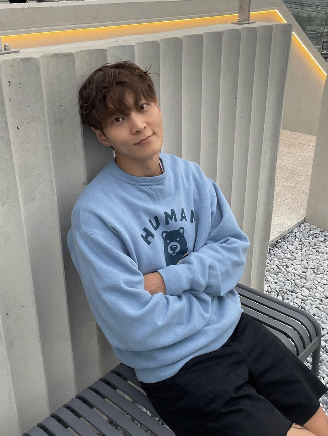 Human Made Tsuriami Sweatshirt #3 Blue 착용 스타일 - 3