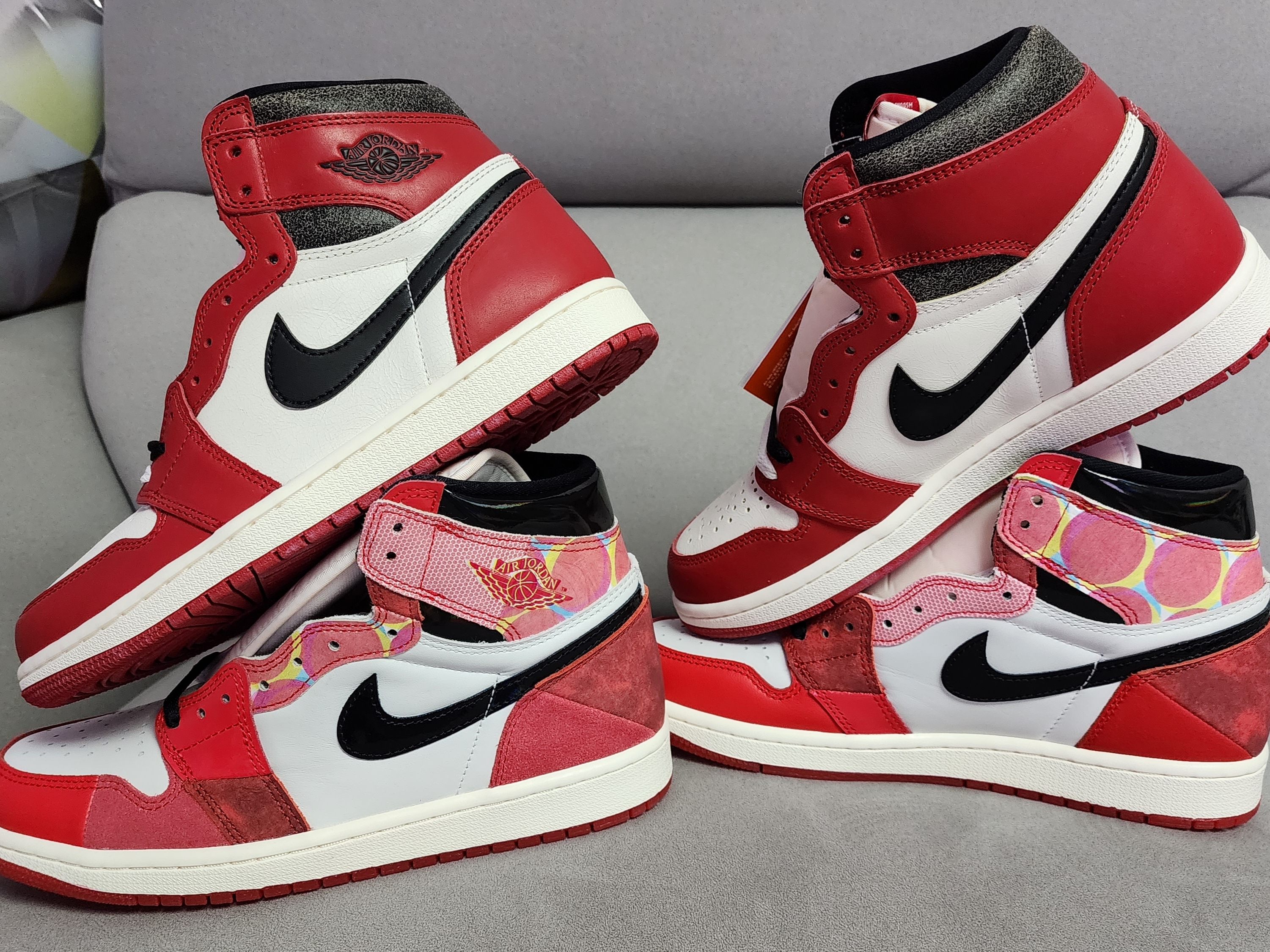 Jordan 1 Retro High Spider-Man Next Chapter, Jordan 1 Retro High OG Chicago 2022 착용 스타일 - 2