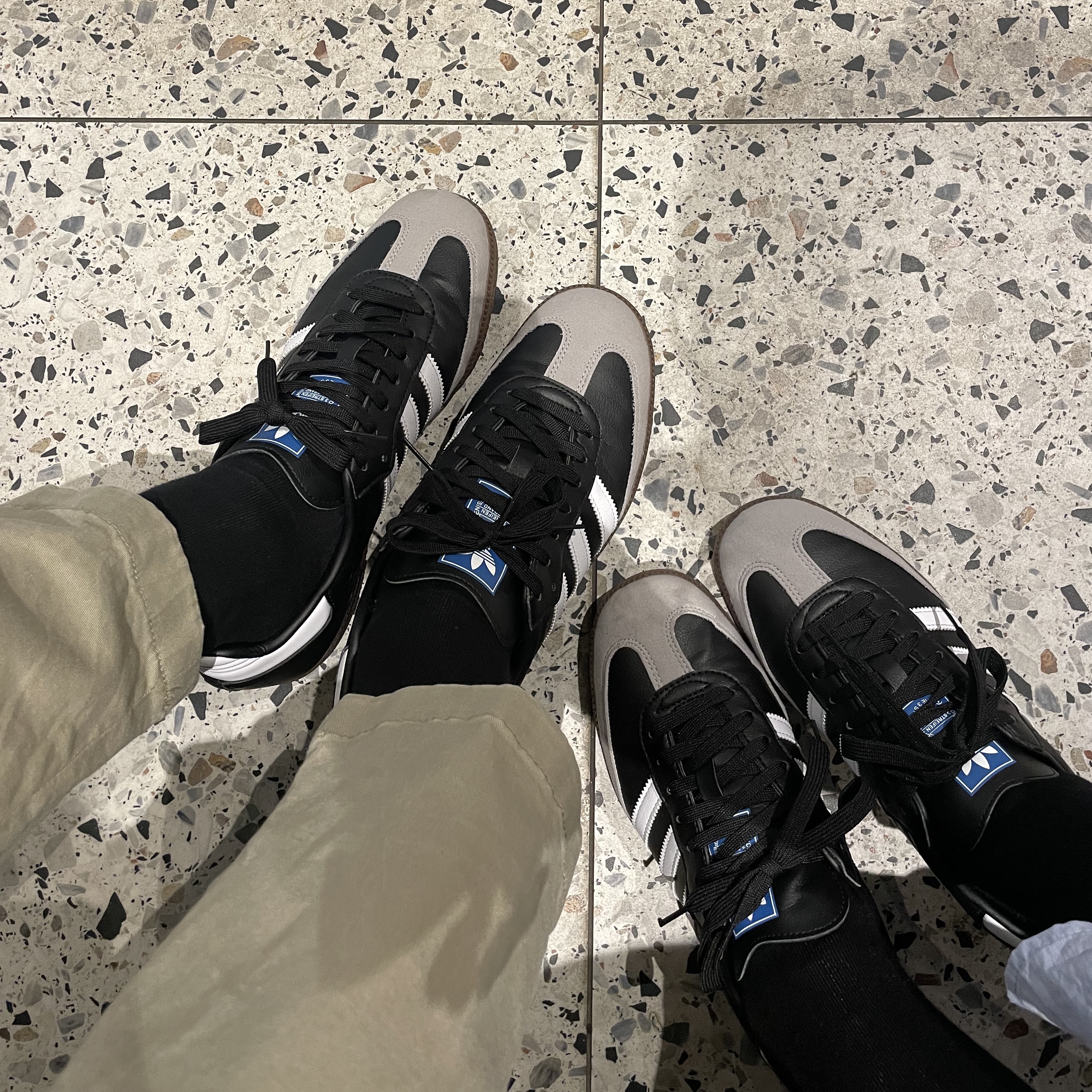 Adidas Samba Vegan Black White 착용 스타일