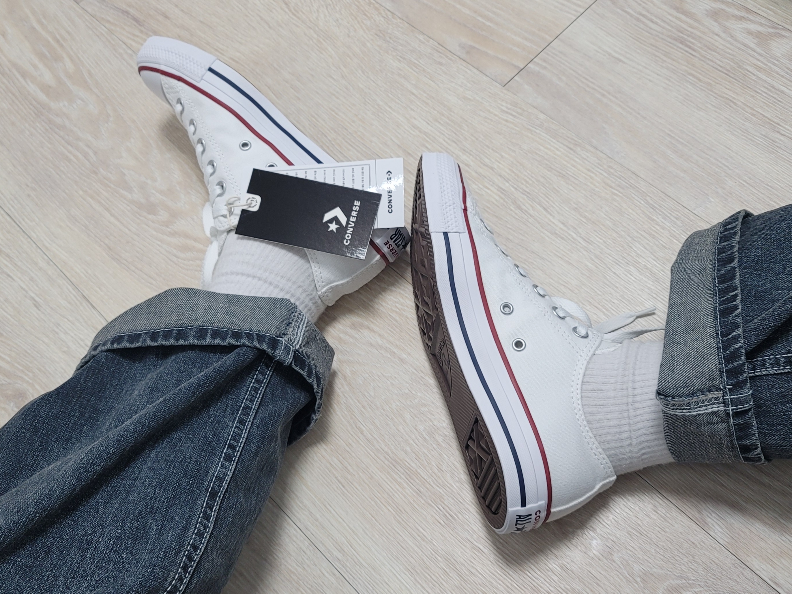 Converse Chuck Taylor All Star Ox Optical White 착용 스타일 - 2
