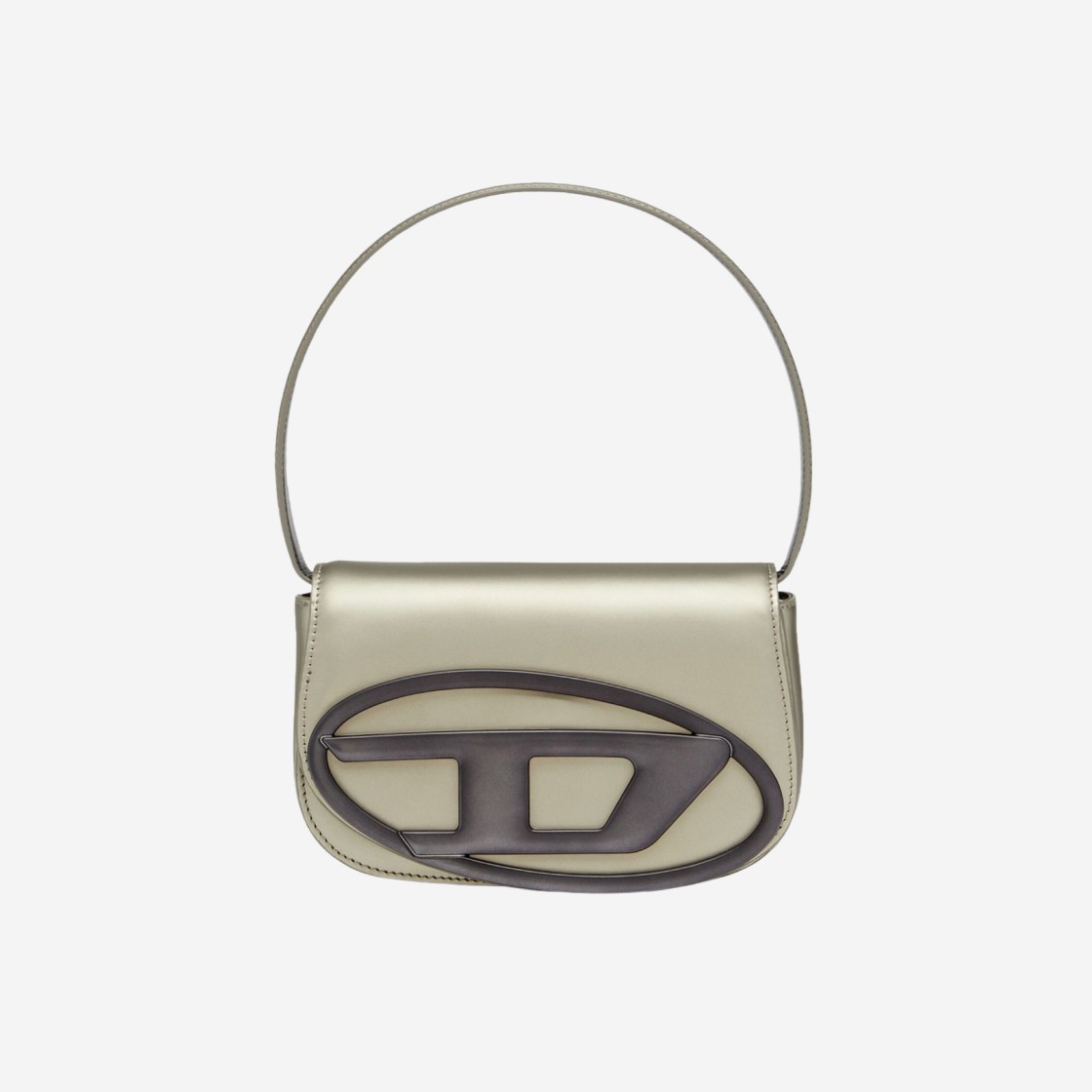 Diesel 1DR Shoulder Bag in metallic leather Grey 상세 이미지 1