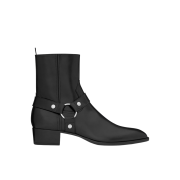 Saint Laurent Wyatt Harness Boots in Smooth Leather Black