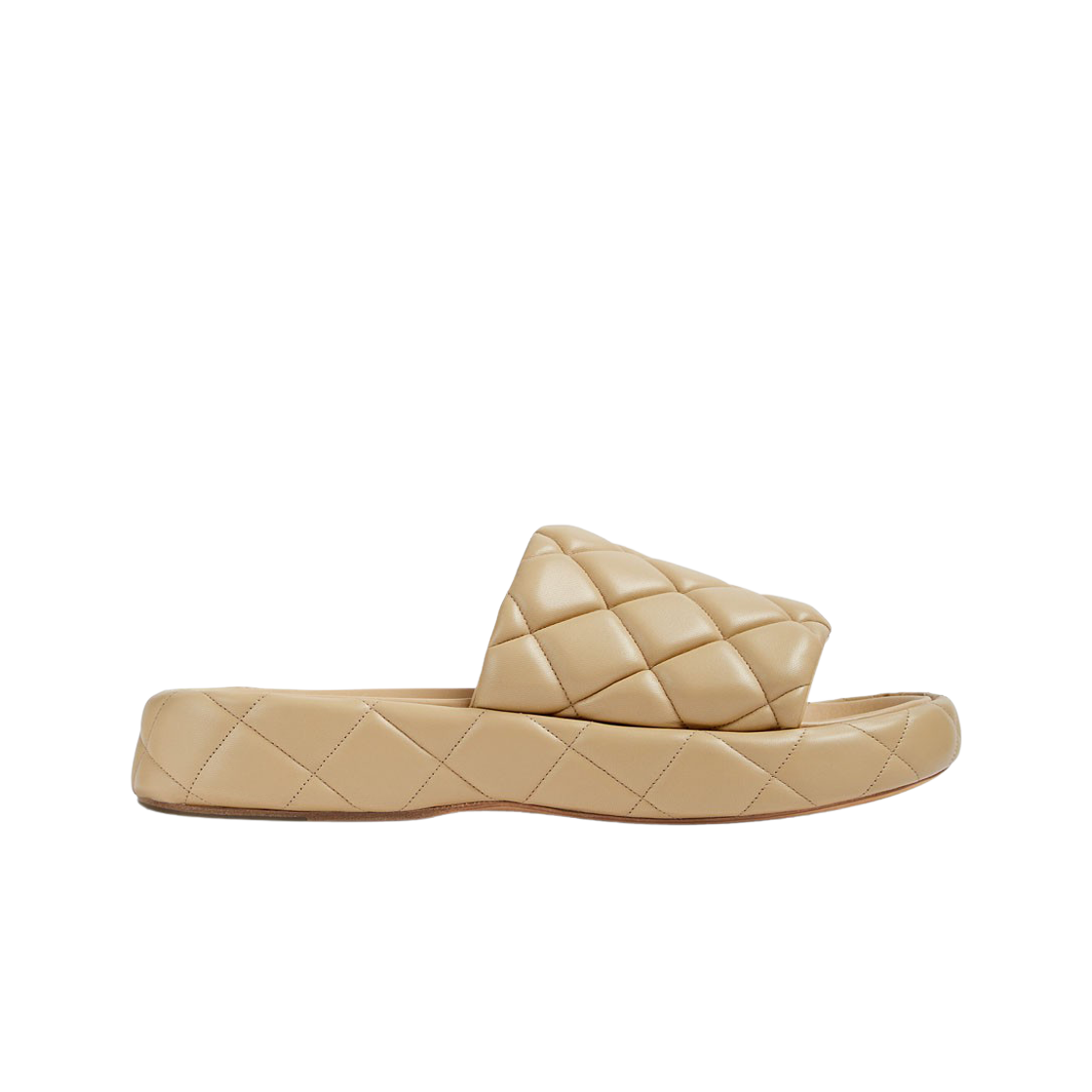 709004VBRR02624 Bottega Veneta Padded Sandals Cane Sugar