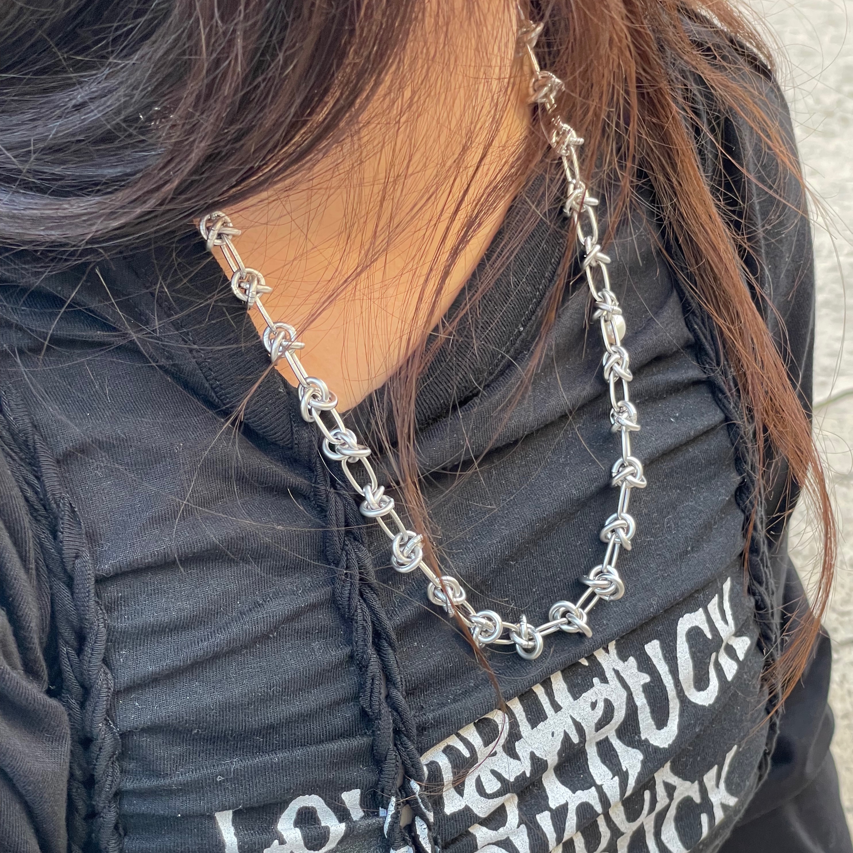 [KREAM 단독] Haleine Pearl Layered Chain&Necklace Silver 착용 스타일 - 2