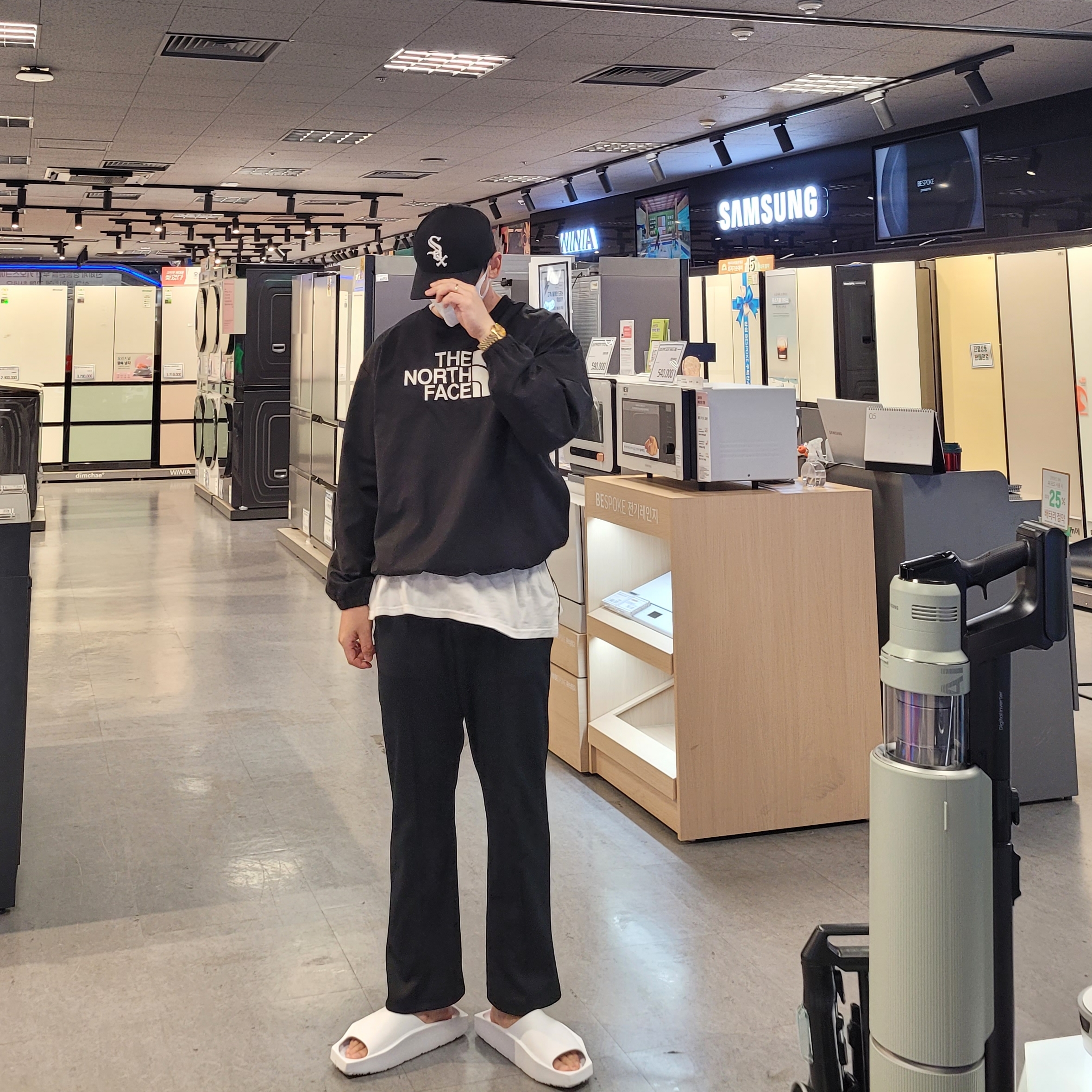 (W) Jordan Hex Slide Off White 착용 스타일