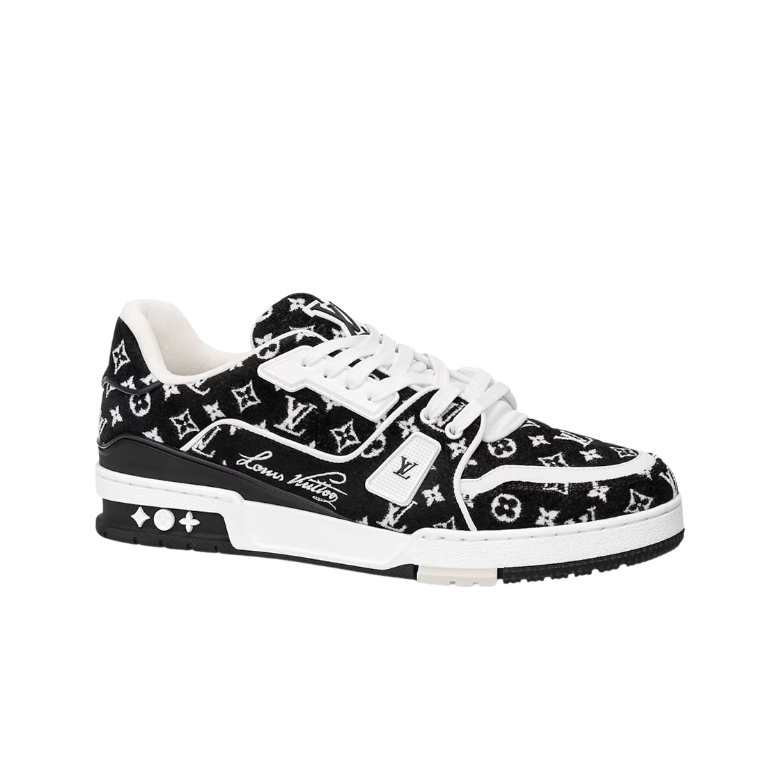 루이비통 LV 트레이너 스니커즈 모노그램 텍스타일 블랙(Louis Vuitton LV Trainer Sneakers Monogram Textile Black)