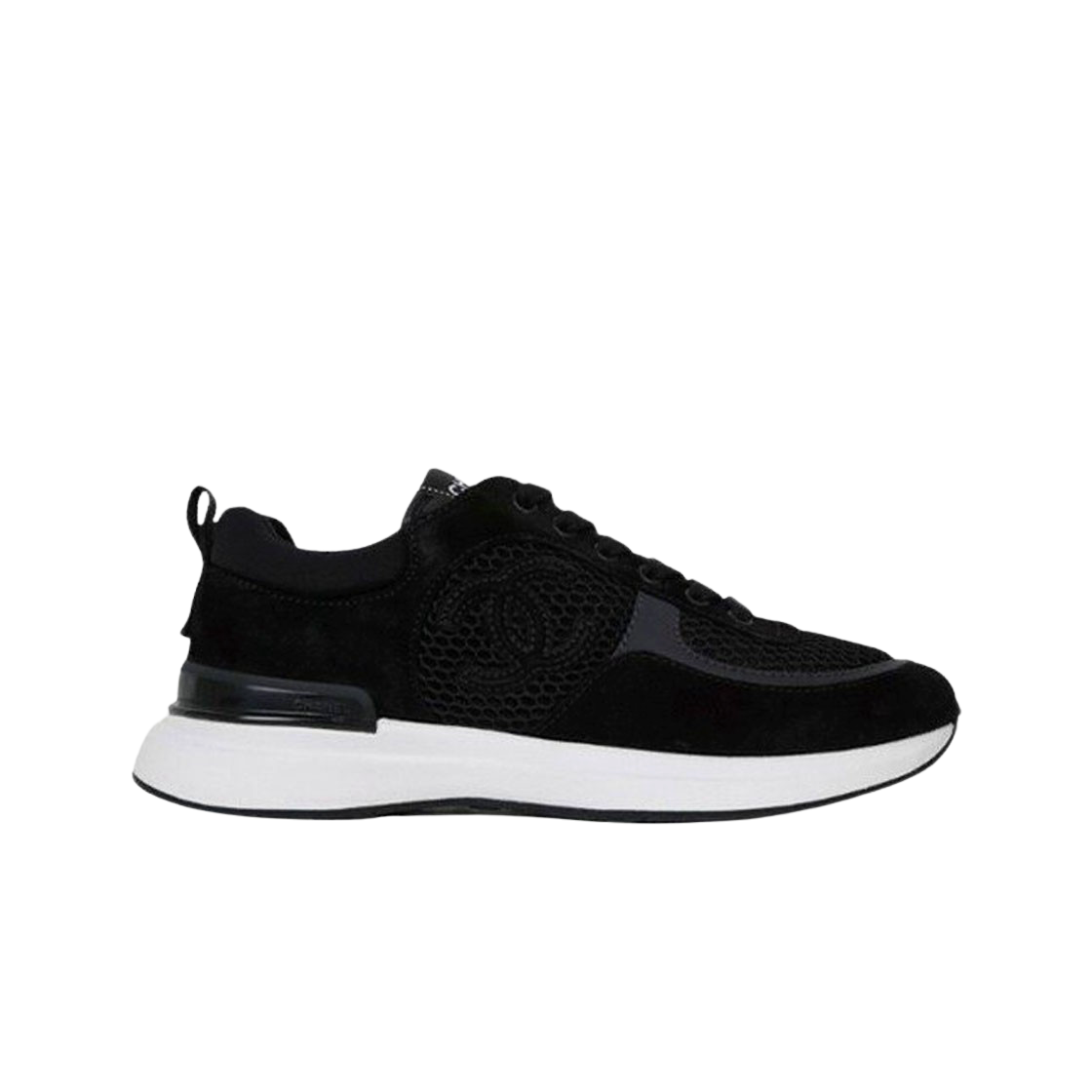(W) 샤넬 스니커즈 메쉬 패브릭 스웨이드 카프스킨 & 블랙((W) Chanel Sneakers Mesh Fabric Suede Calfskin & Black) - 1