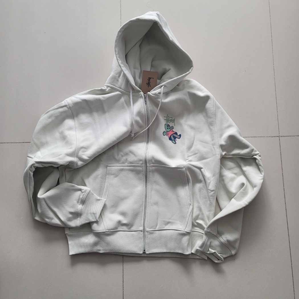 Stussy Dollie Zip Hoodie Stone 착용 스타일 - 1