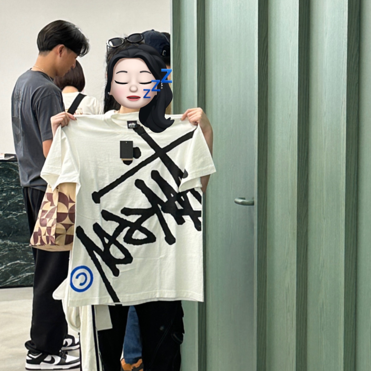 Stussy Big Basic Pigment Dyed T-Shirt Natural Blue 착용 스타일 - 3