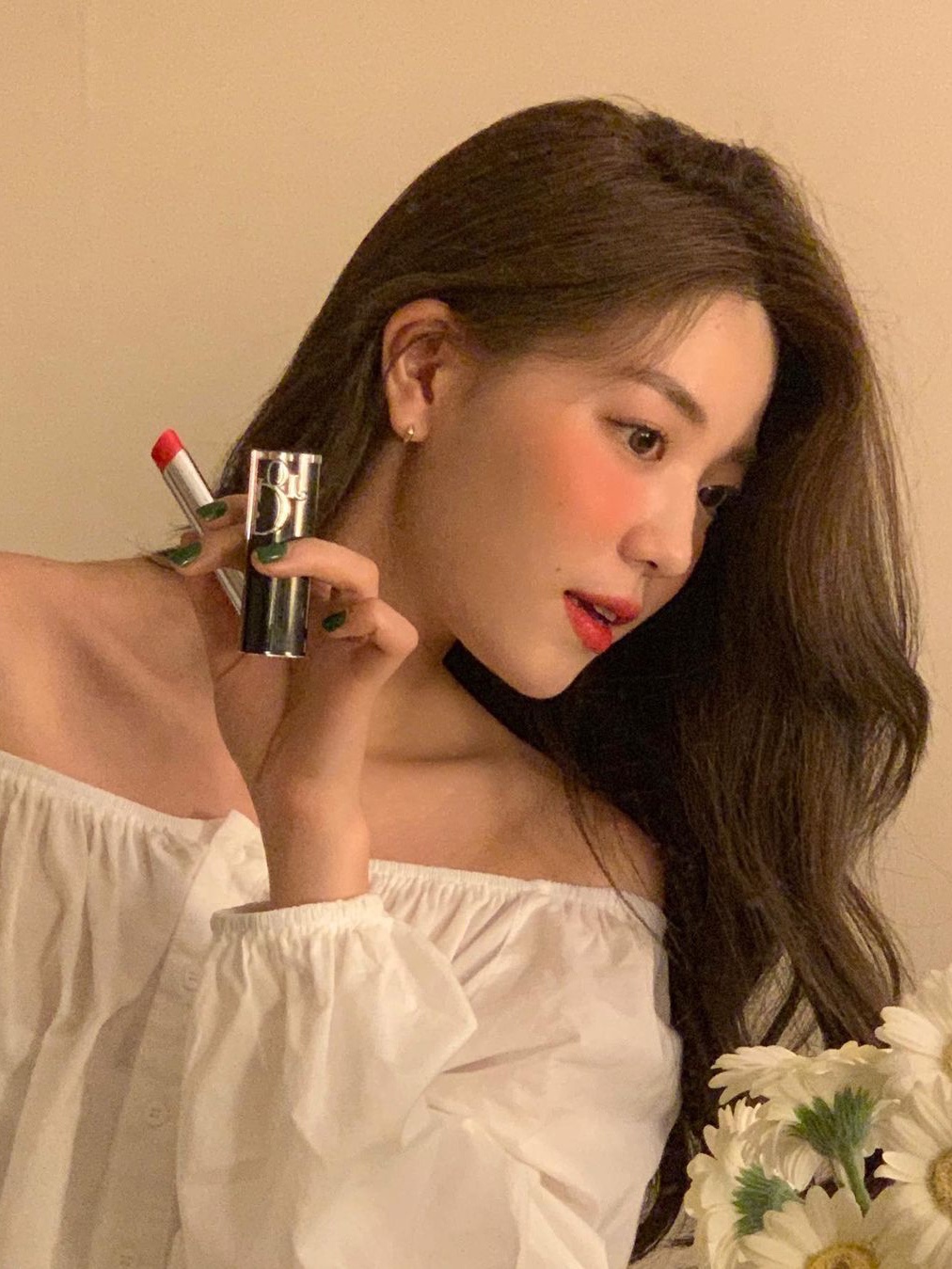Dior Addict Lipstick 744 Diorama 착용 스타일