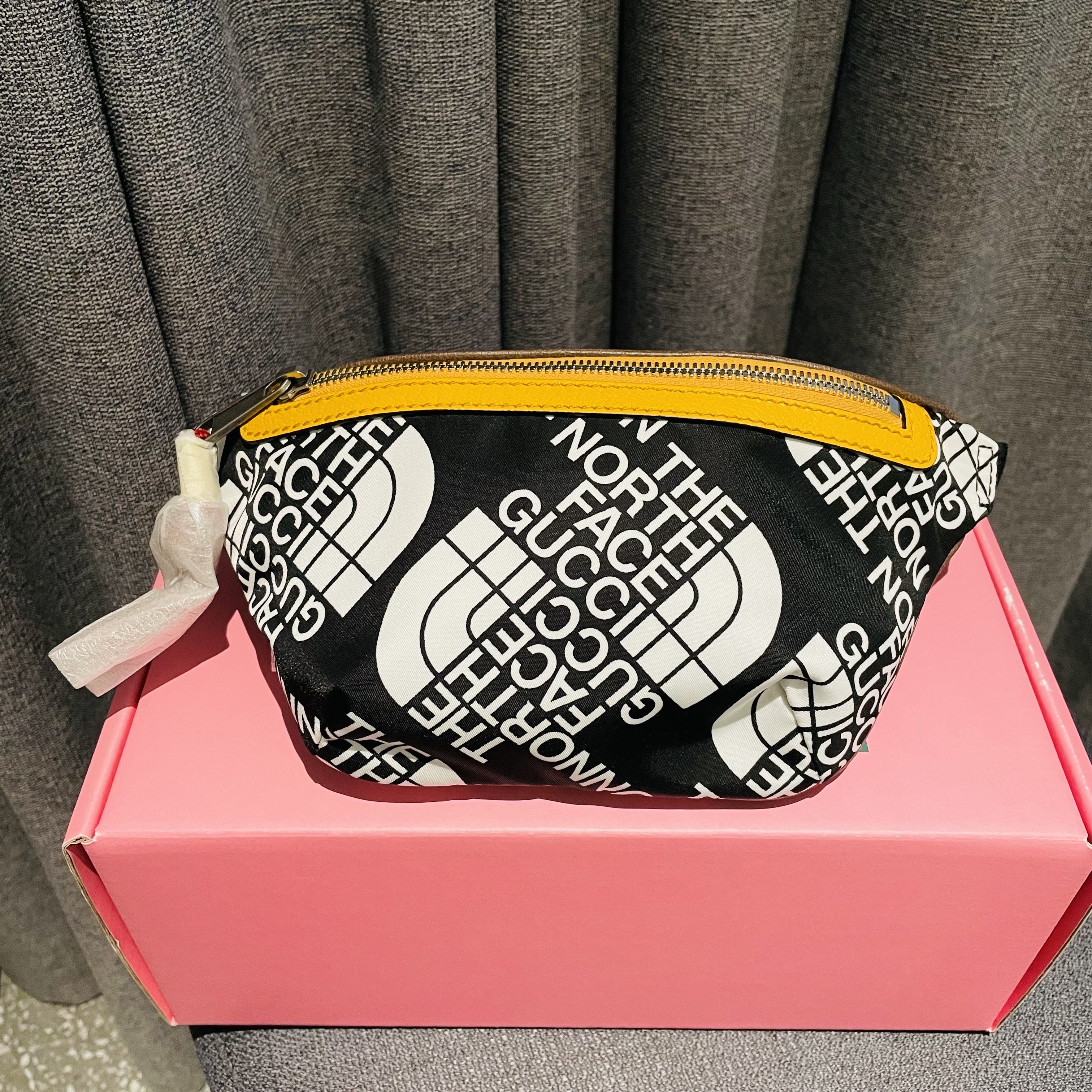 Gucci x The North Face Belt Bag Black White 착용 스타일 - 1