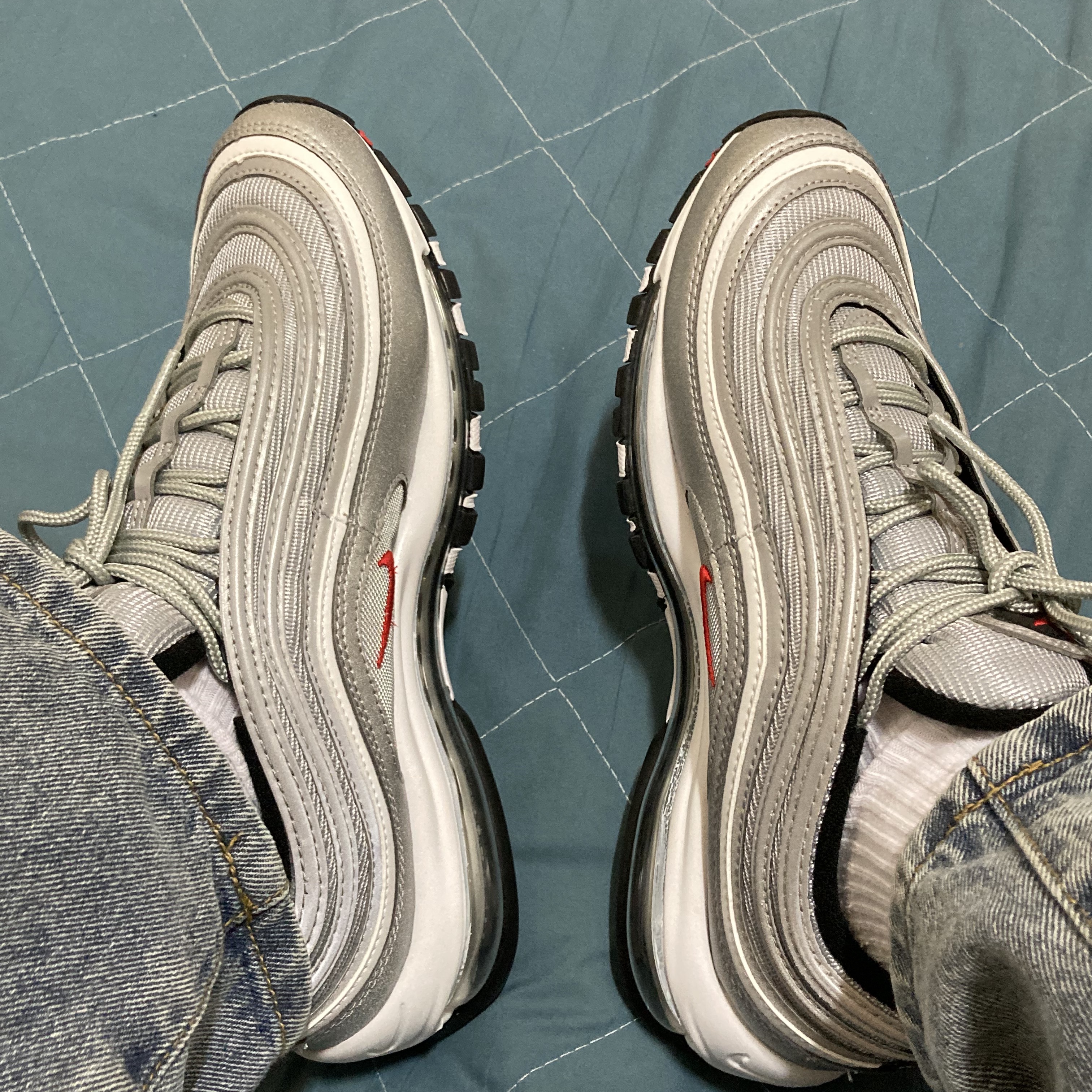 Nike Air Max 97 OG Silver Bullet 2022 착용 스타일 - 4