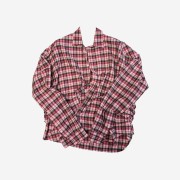 Nonnod Flexible String Check Shirts Pink