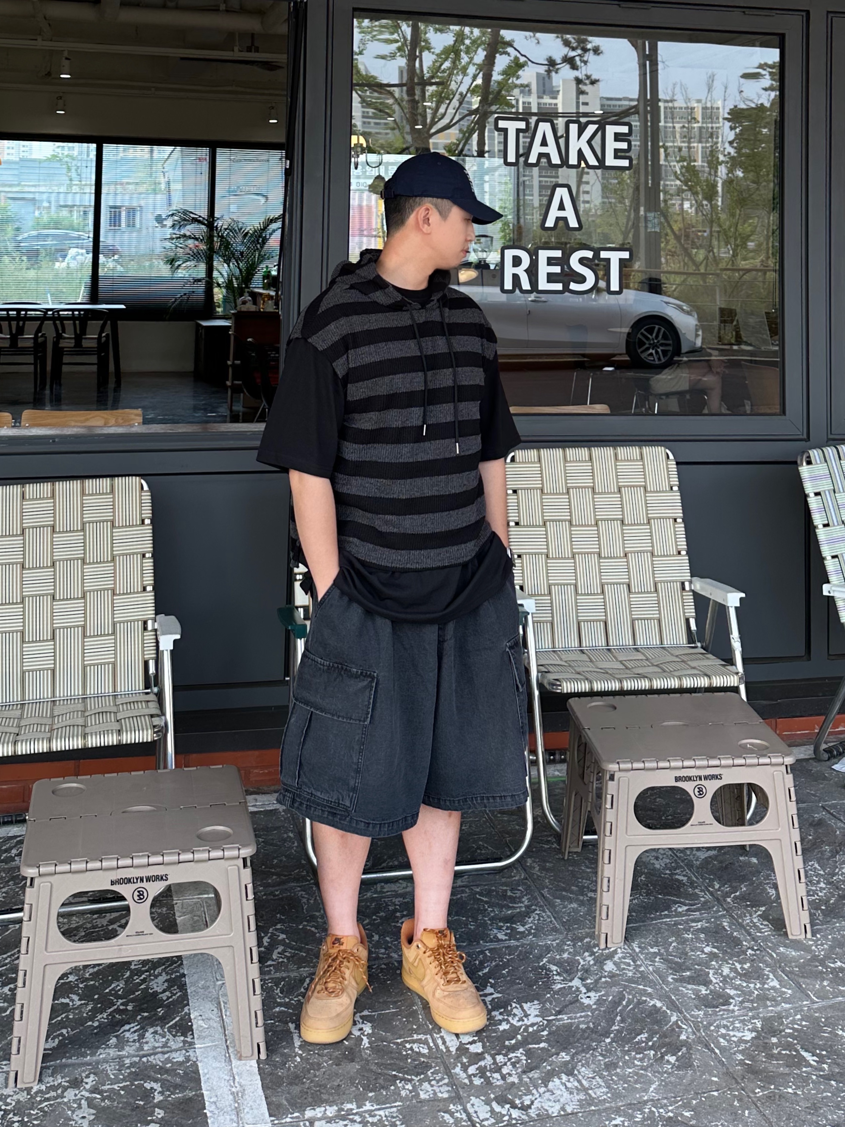 Nike Air Force 1 '07 WB Flax 착용 스타일 - 1