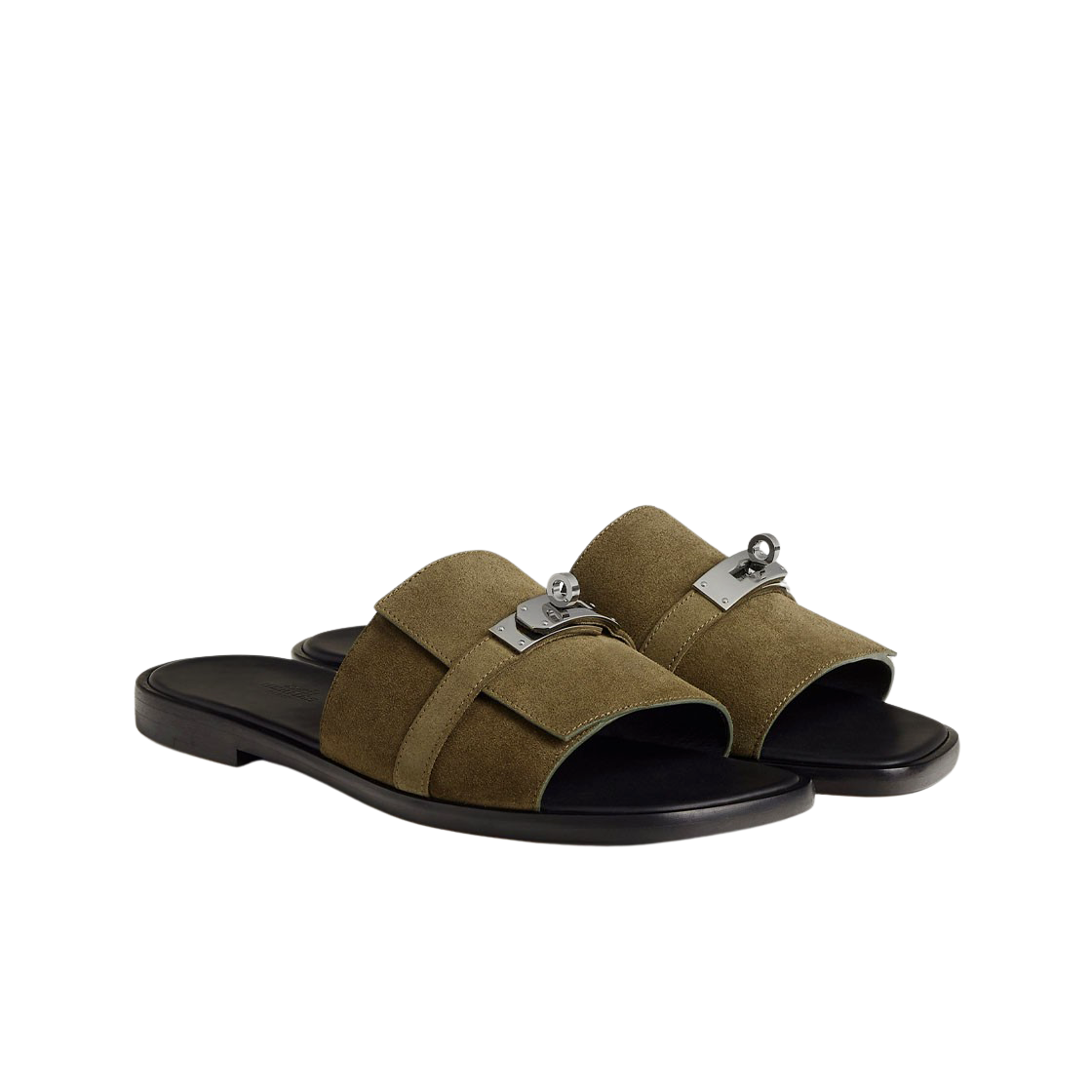 에르메스 가브리엘 샌들 스웨이드 & 팔라듐 하드웨어 베르 뚠드라(Hermes Gabriel Sandal Suede & Palladium Vert Toundra) - 2