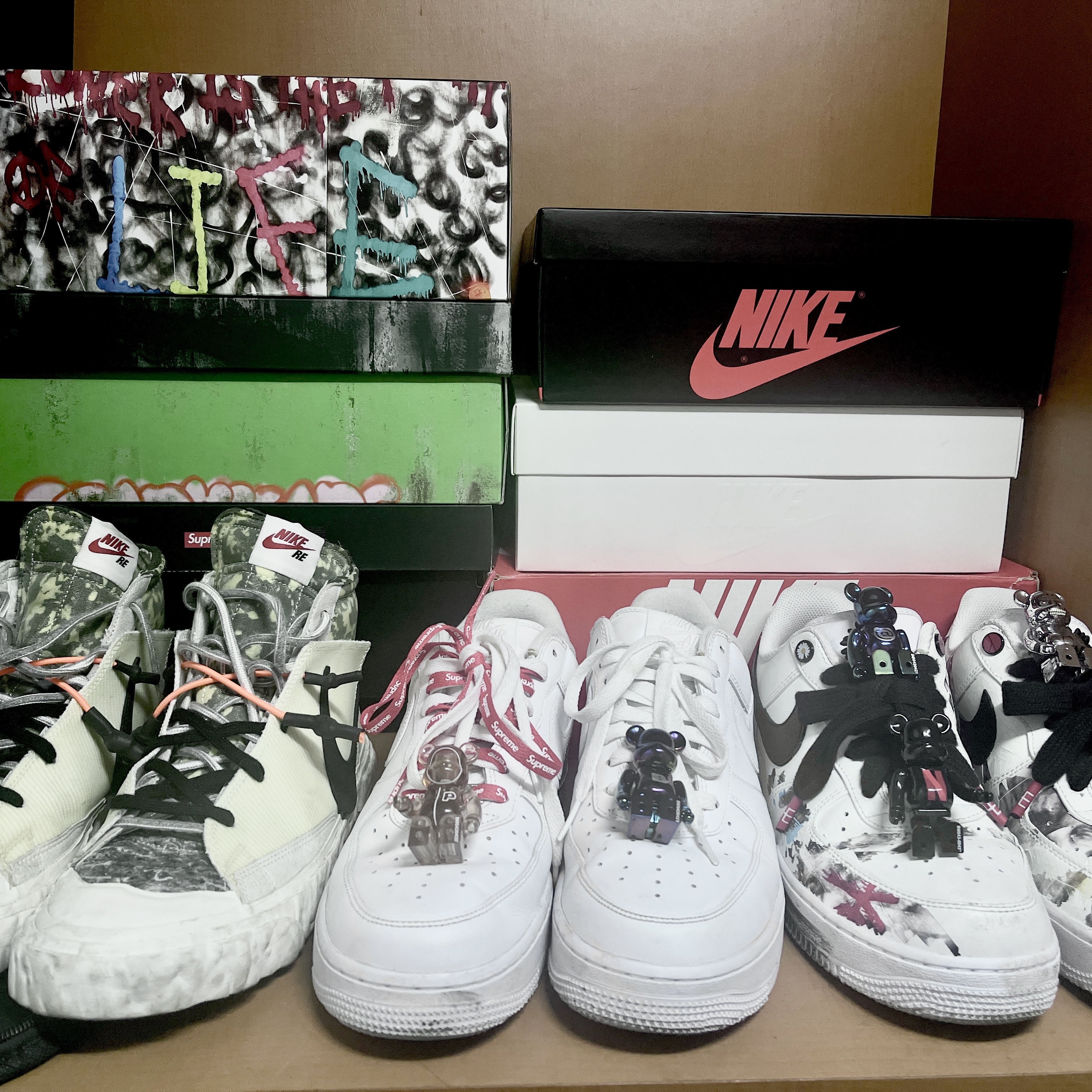 Nike x Peaceminusone Air Force 1 Low Para-Noise 2.0, Nike x Supreme Air Force 1 Low White 착용 스타일 - 1