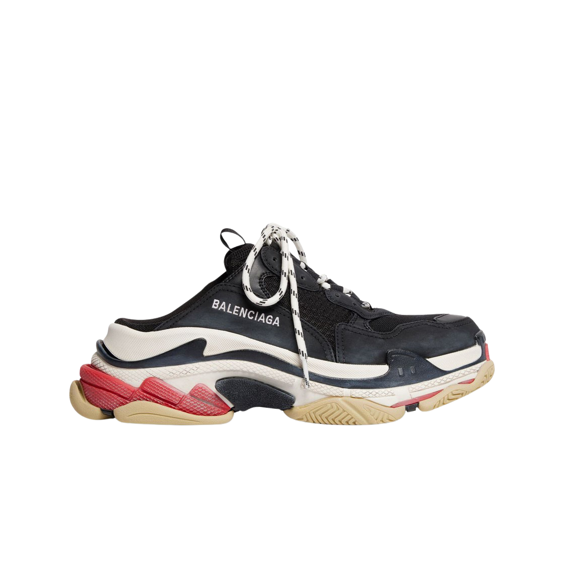 755687W3SM11096 Balenciaga Triple S Mule Black Red