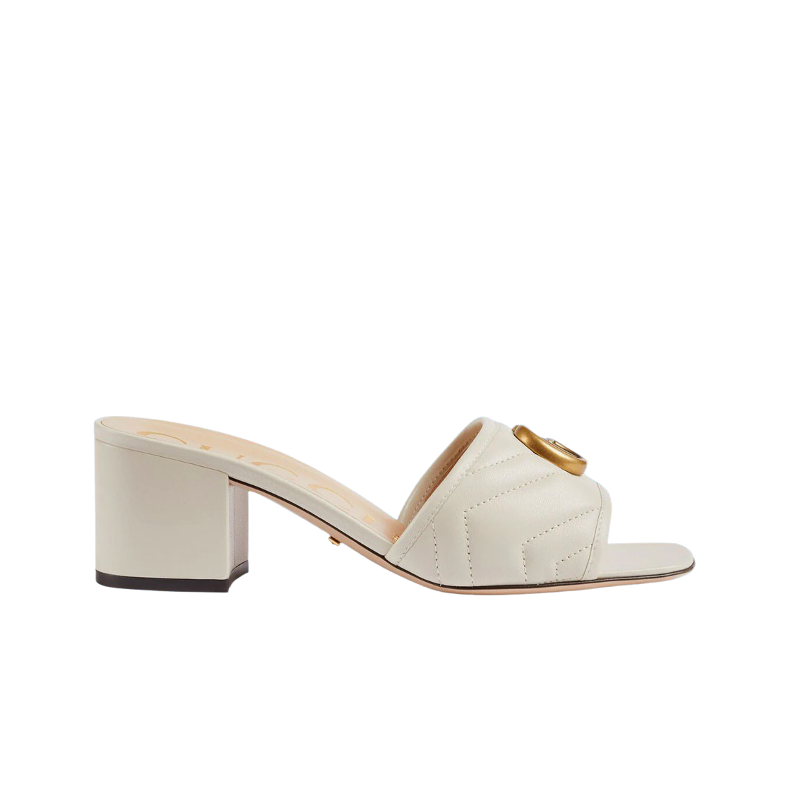 (W) 구찌 더블 G 레더 슬라이드 샌들 화이트((W) Gucci Double G Leather Slide Sandal White) - 1