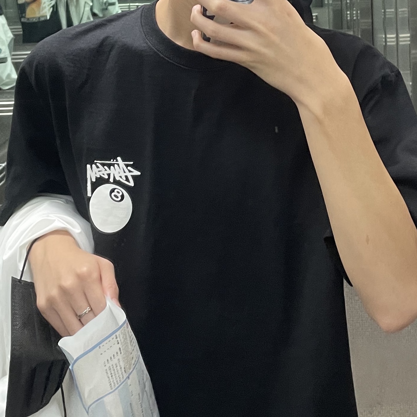 Stussy Billiards T-Shirt Black 착용 스타일