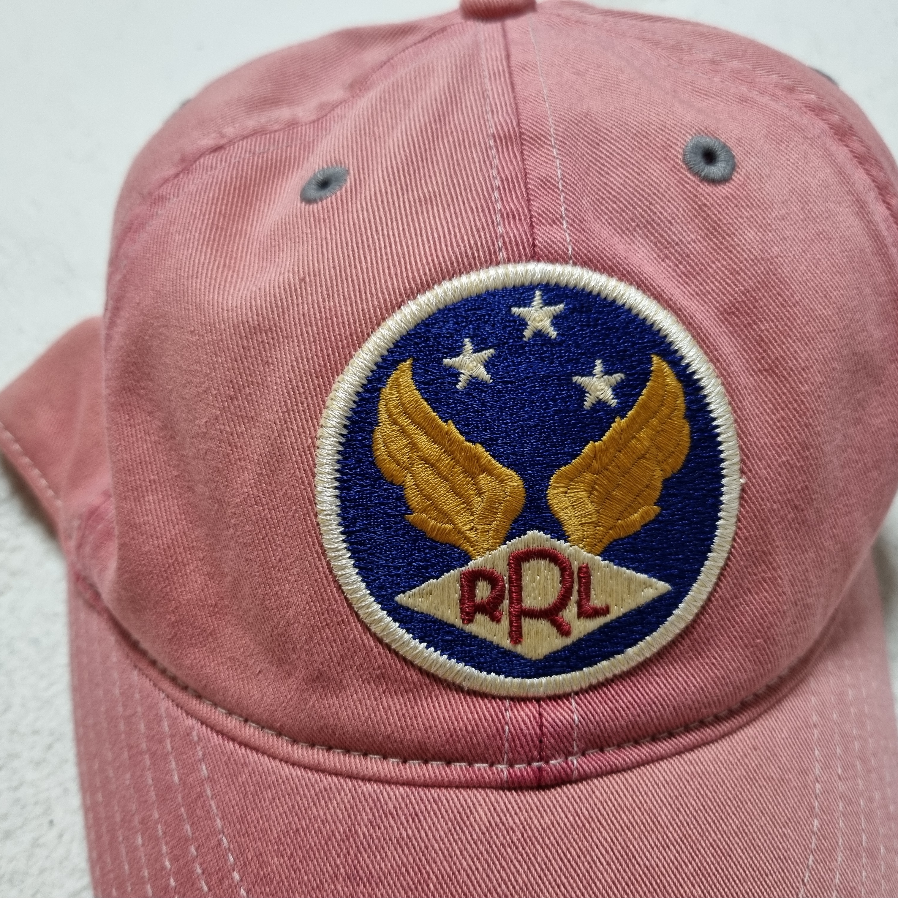 Double RL Garment Dyeing Twill Ball Cap Red 착용 스타일 - 1
