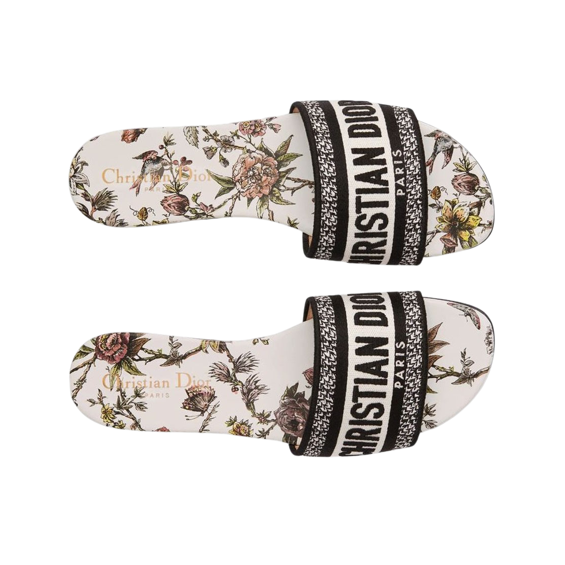 (W) 디올 디웨이 뮬 디올 쟈뎅 보타니크 모티프 자수 코튼 화이트 멀티컬러((W) Dior Dway Mule Embroidered Cotton with Dior Jardin Botanique Motif White Multicolor) - 2