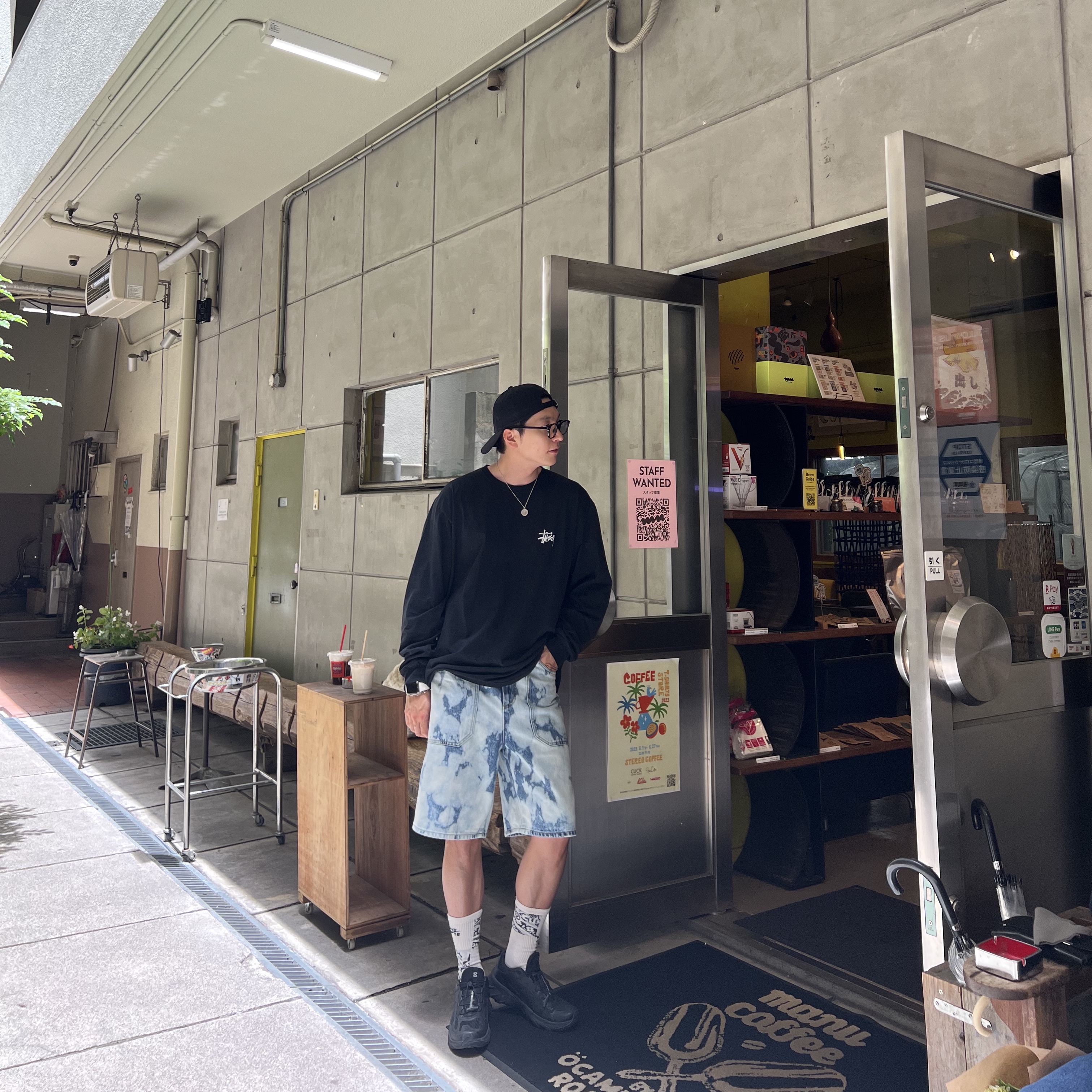 Salomon Speedverse PRG Black Alloy Black, Stussy Basic Stussy LS T-Shirt Black 2023 착용 스타일