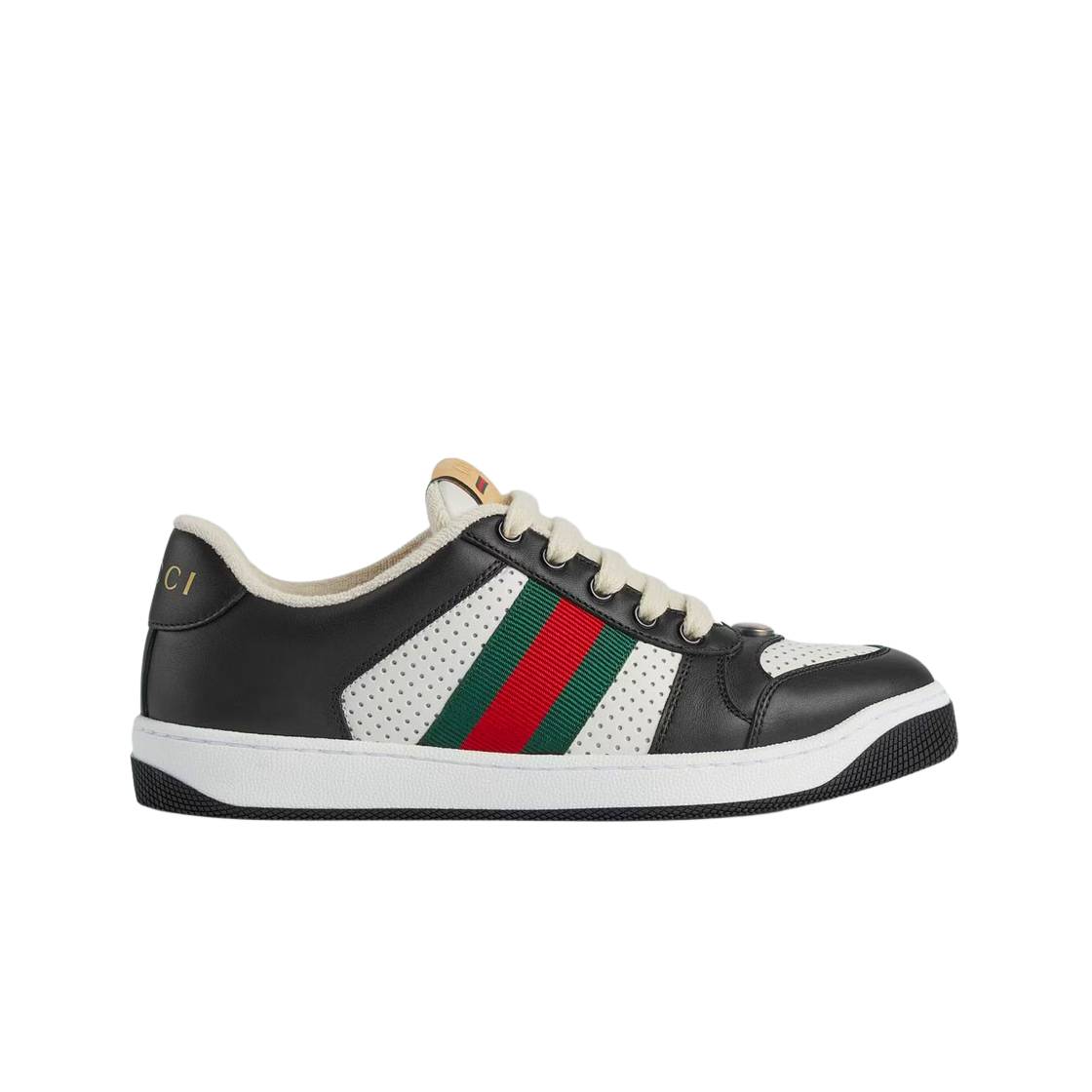 570442-AAA4S-1061 (W) Gucci Screener Leather Sneakers Black White