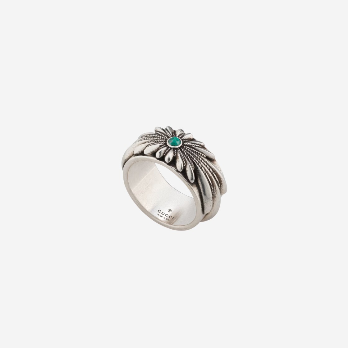 Gucci Interlocking G Engraved Flower Ring Silver 상세 이미지 1