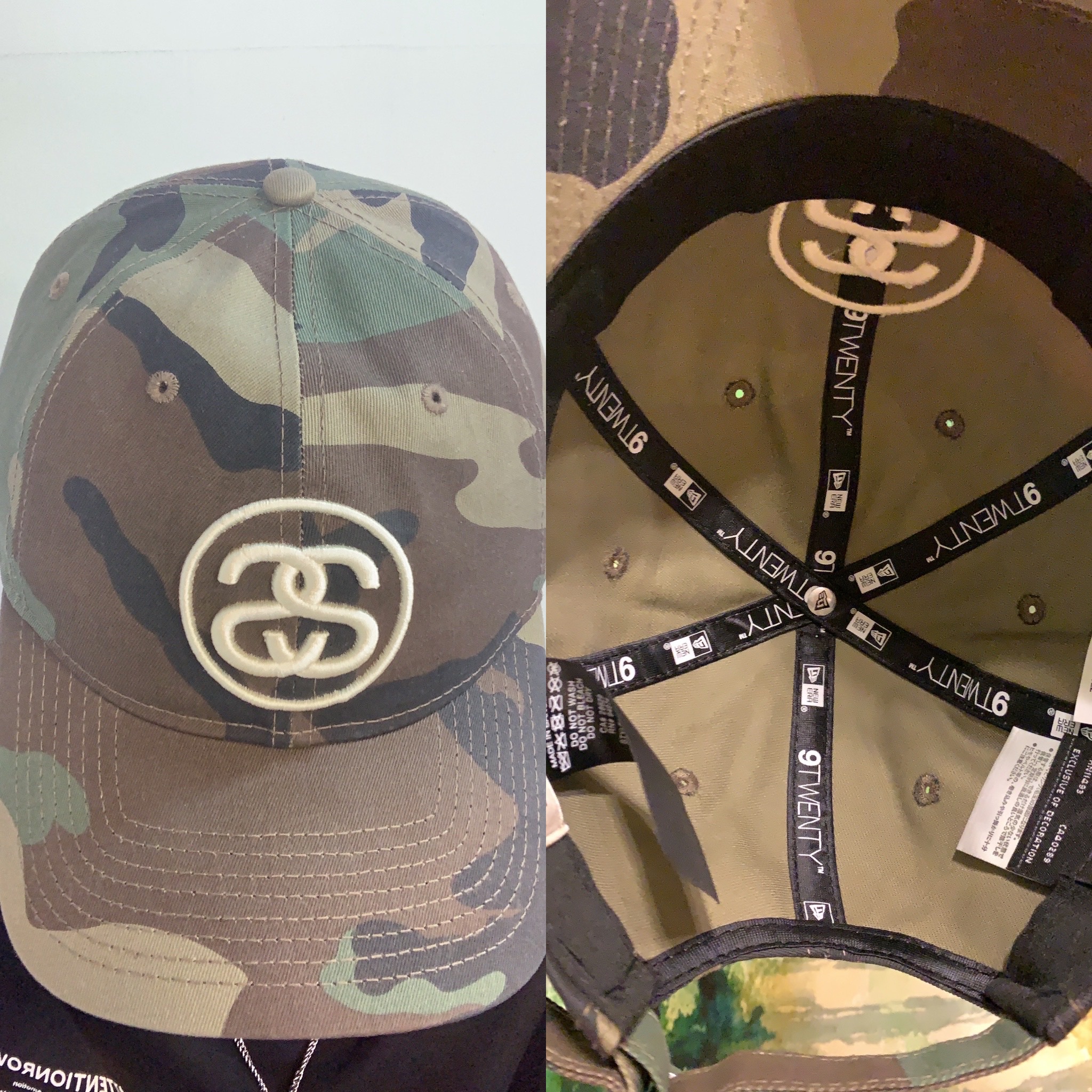 Stussy SS Link 9Twenty Cap Black, Stussy SS Link 9Twenty Cap Woodland Camo 착용 스타일 - 4