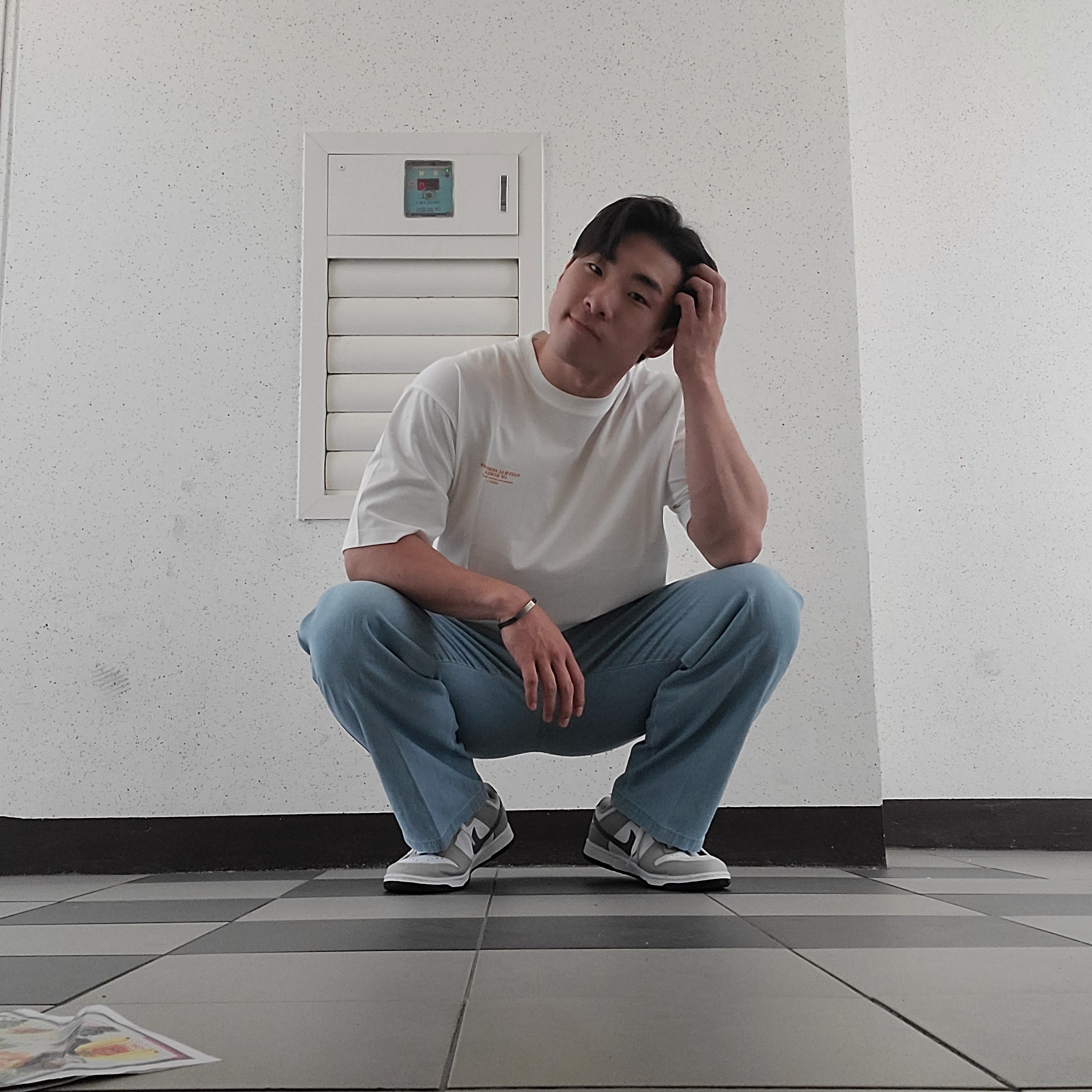 나이키 덩크 로우 쿨 그레이 화이트 착용 스타일 - 3