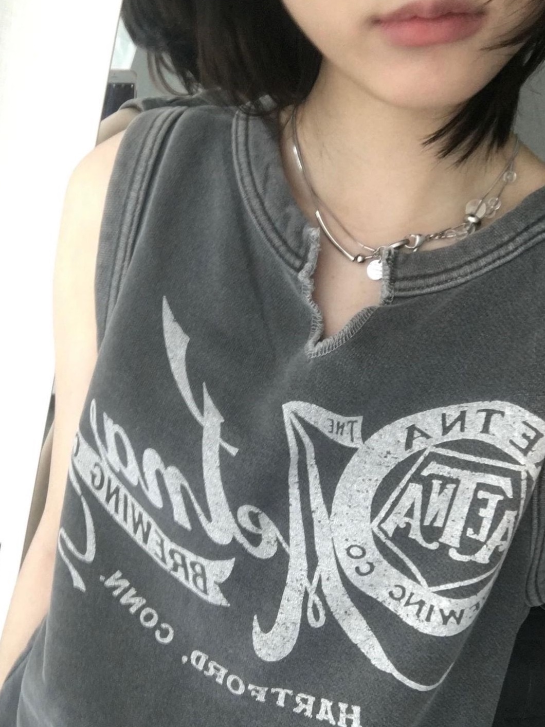 Sentiments No.359 Necklace Silver 착용 스타일