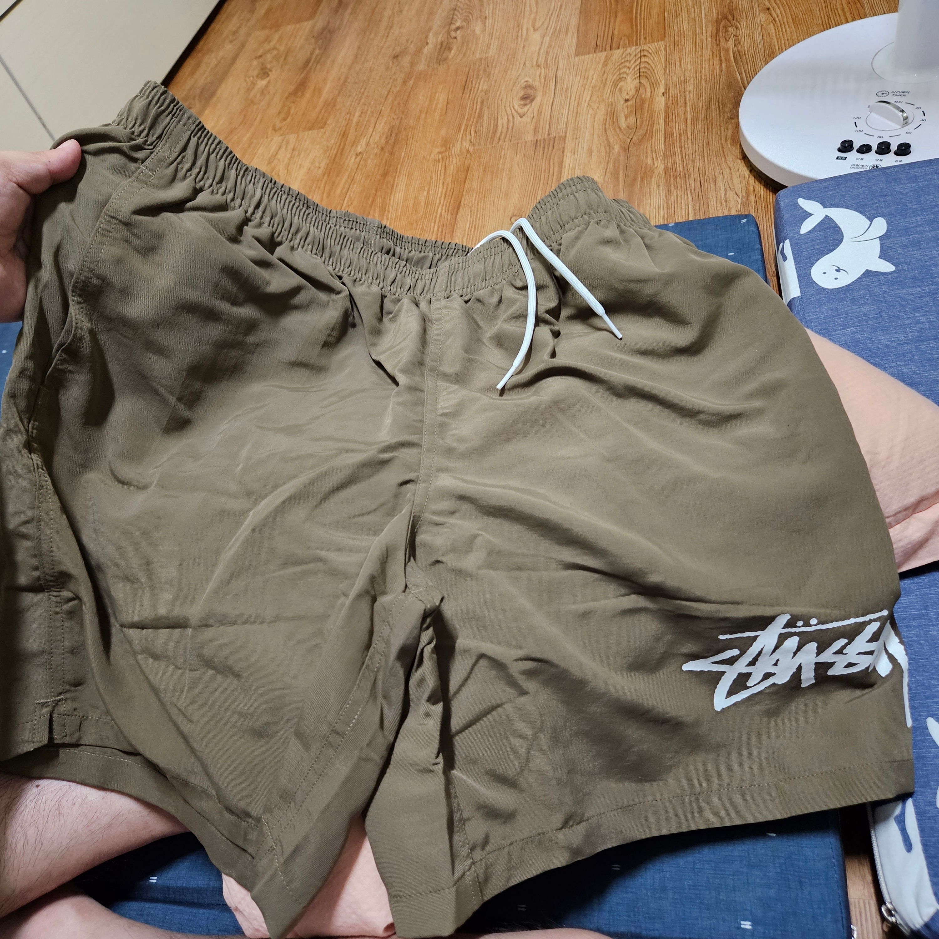 Stussy Big Stock Water Shorts Brown 착용 스타일