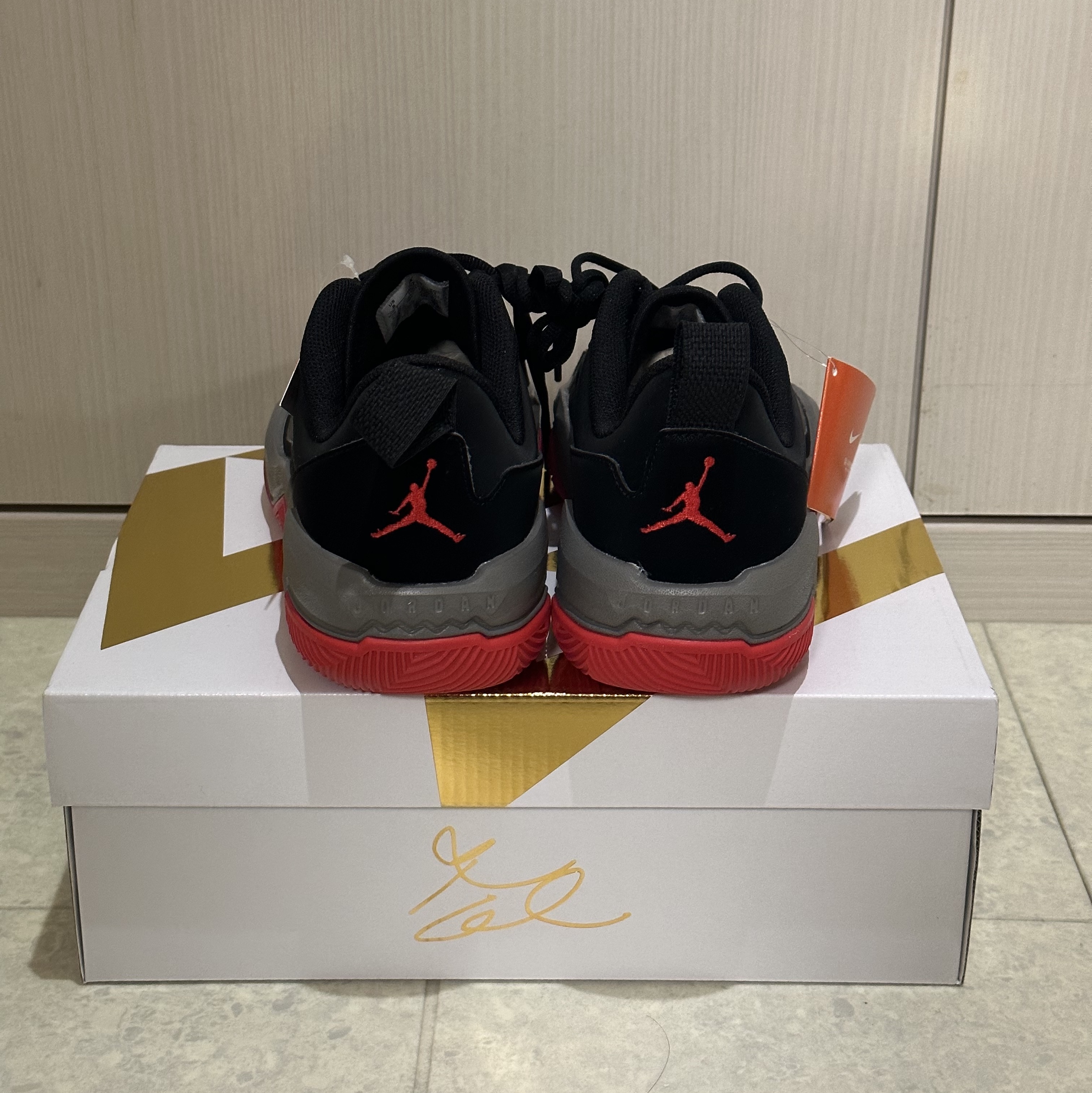 Jordan One Take 4 PF Black Red 착용 스타일 - 3