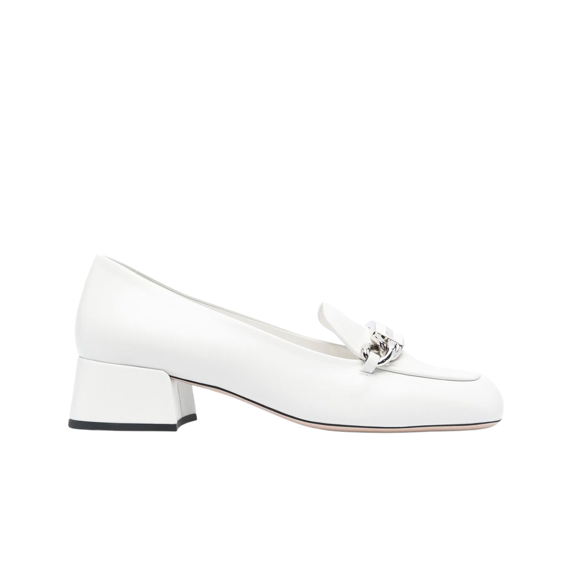 (W) 미우 미우 레더 로퍼 화이트((W) Miu MiuLeather Loafers White) - 1