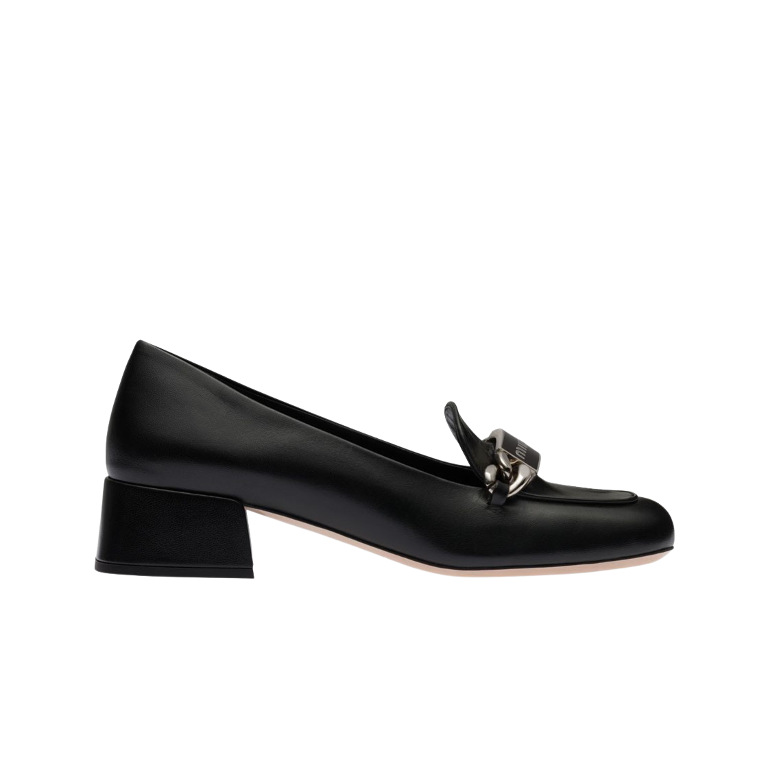 (W) 미우 미우 레더 로퍼 블랙((W) Miu MiuLeather Loafers Black) - 1