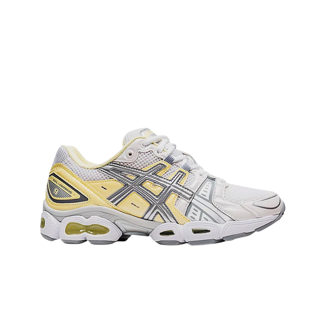 (W) 아식스 젤 님버스 9 화이트 실버 옐로우((W) Asics Gel-Nimbus 9 White Silver Yellow)