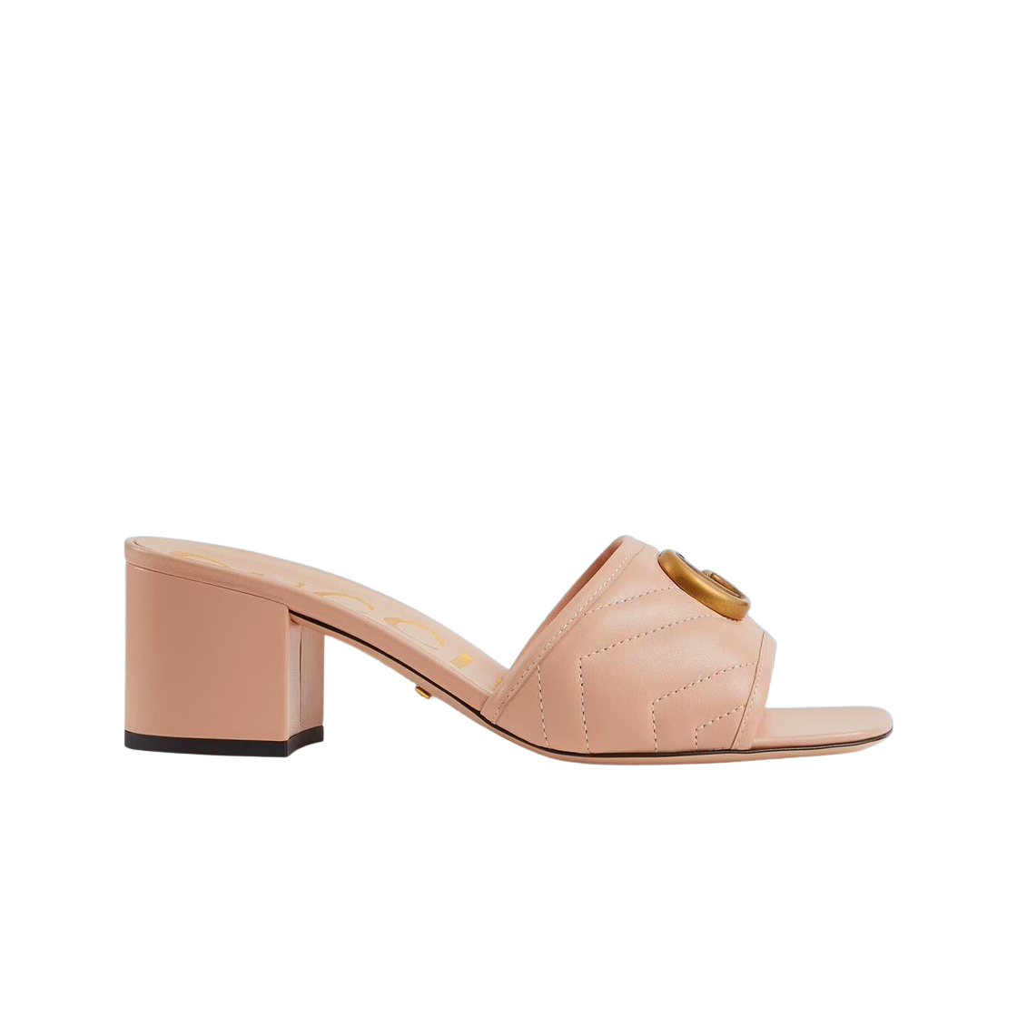 (W) 구찌 더블 G 레더 슬라이드 샌들 로즈 핑크((W) Gucci Double G Leather Slide Sandal Rose Pink) - 1