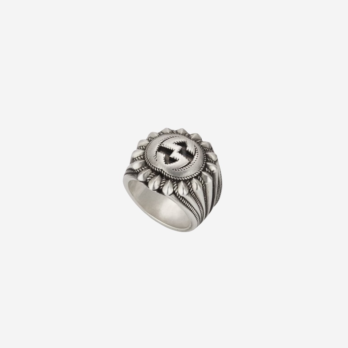 Gucci Interlocking G Engraved Ring Silver 상세 이미지 1