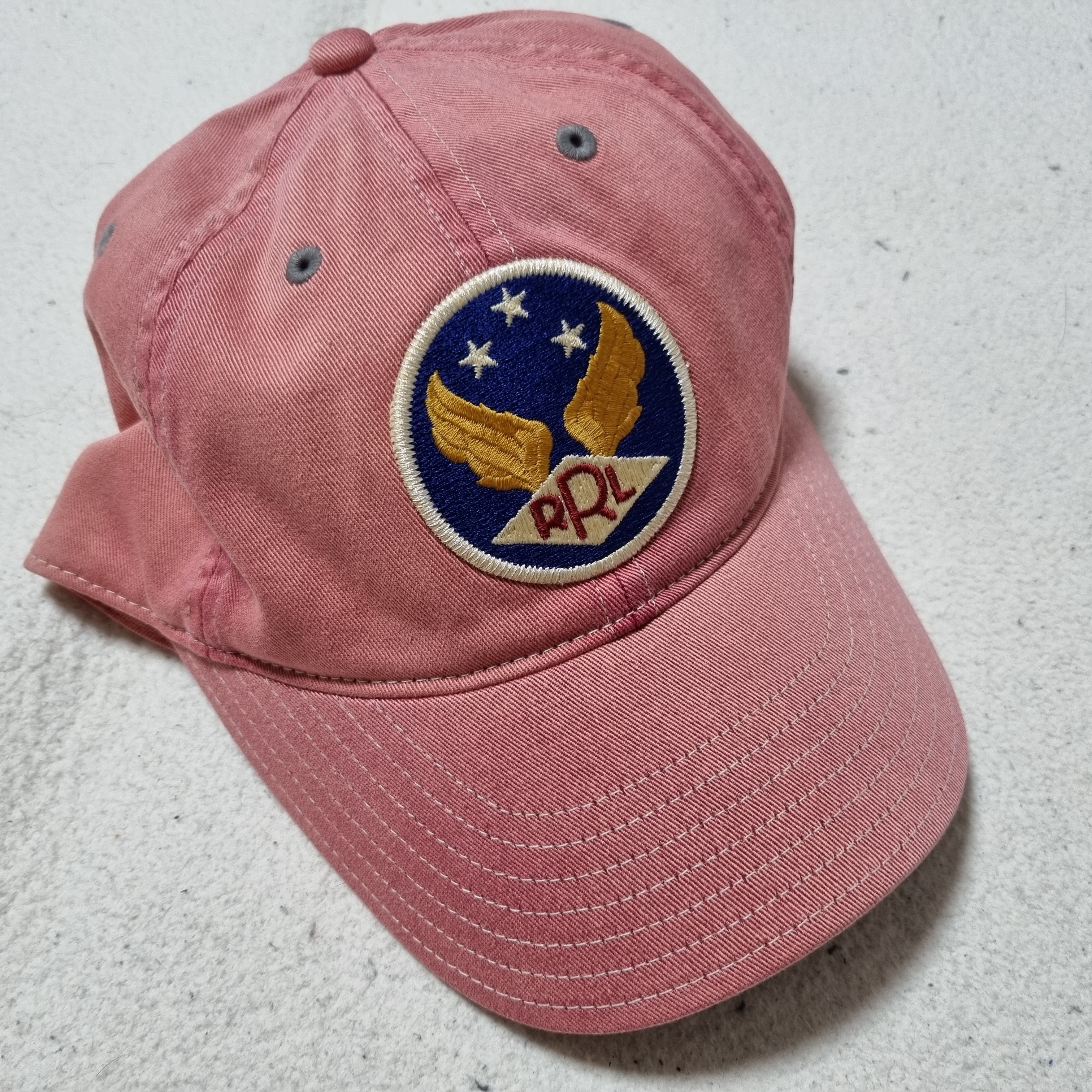 Double RL Garment Dyeing Twill Ball Cap Red 착용 스타일 - 2