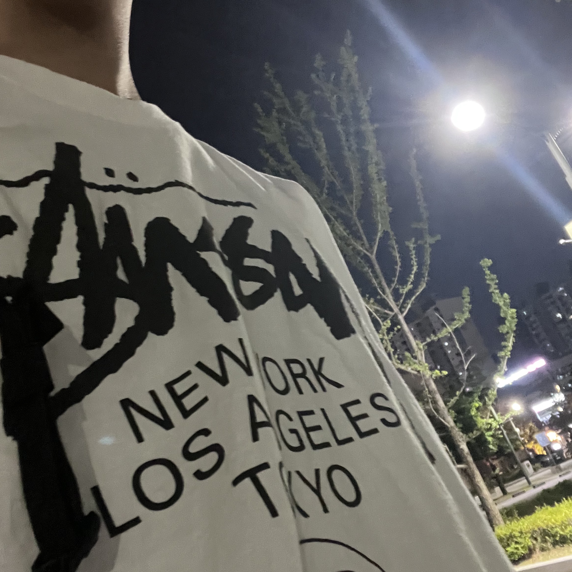 Stussy World Tour LS T-Shirt White 착용 스타일