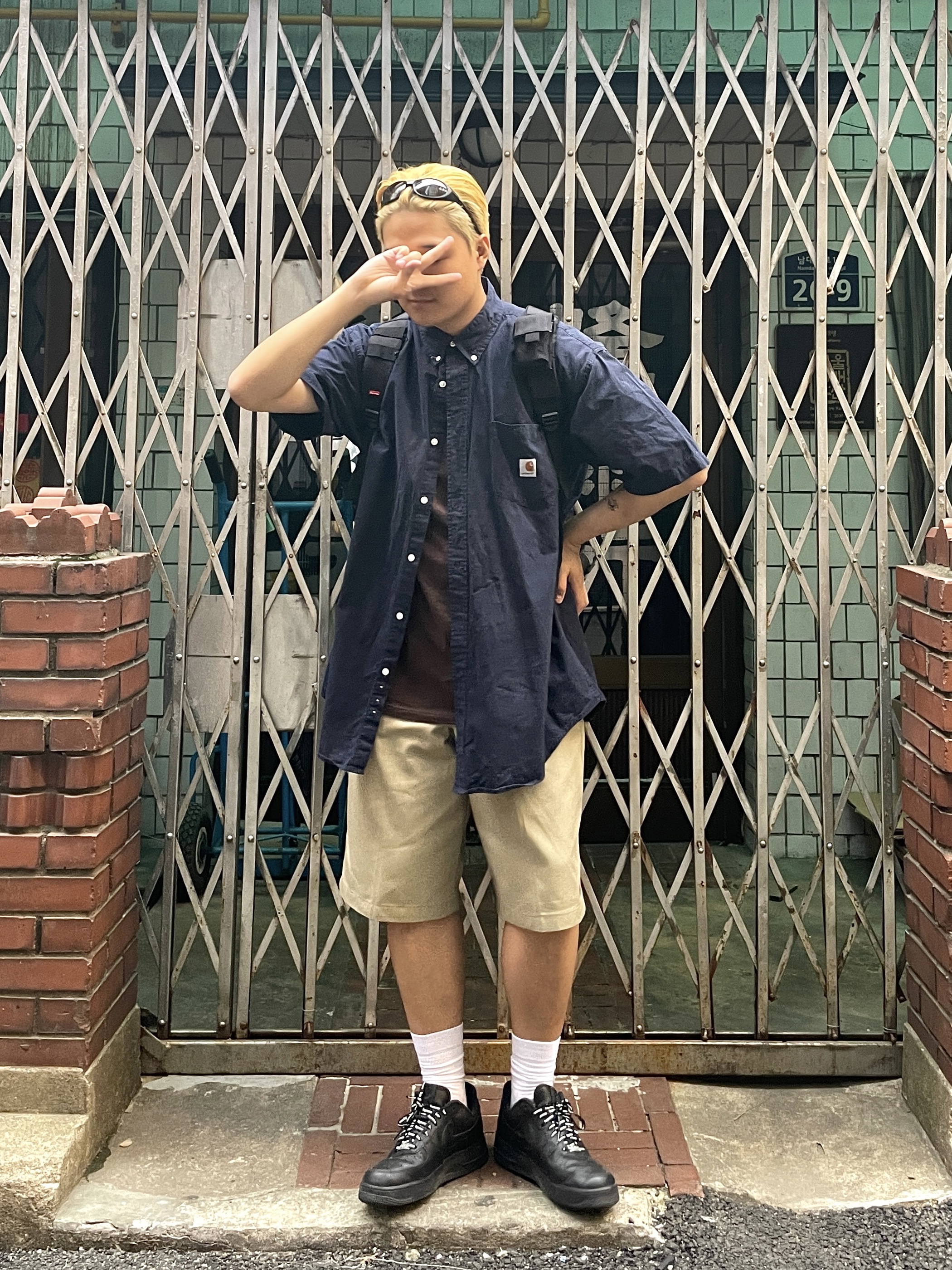Oakley Eye Jacket Redux Matte Black Frame Prizm Grey Lenses High Bridge Fit, Nike x Supreme Air Force 1 Low Black 착용 스타일 - 1