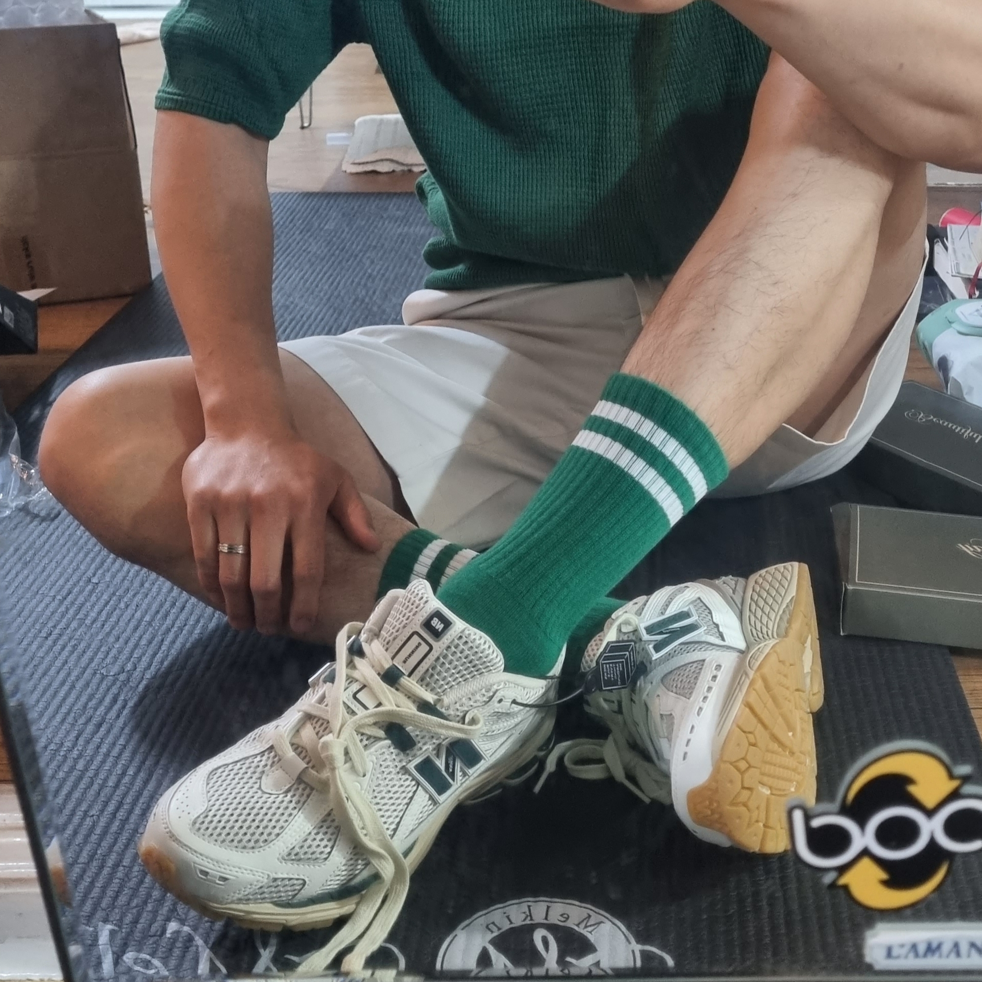 New Balance 1906R Silver Green 착용 스타일